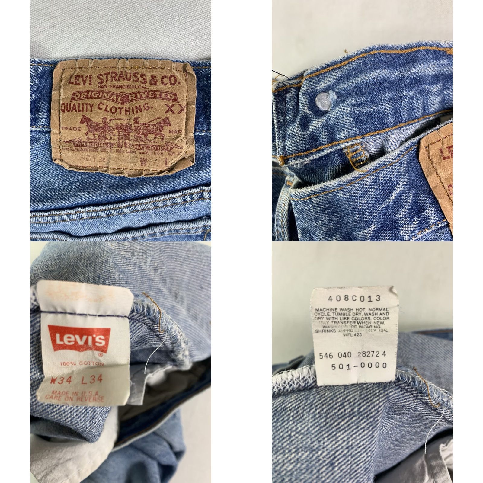 Levi's VINTAGE Levi's 501 Jeans Mens 32x34 Regular Blue Hemmed 90s USA Made in USA Size US 32 / EU 48 - 9 Thumbnail