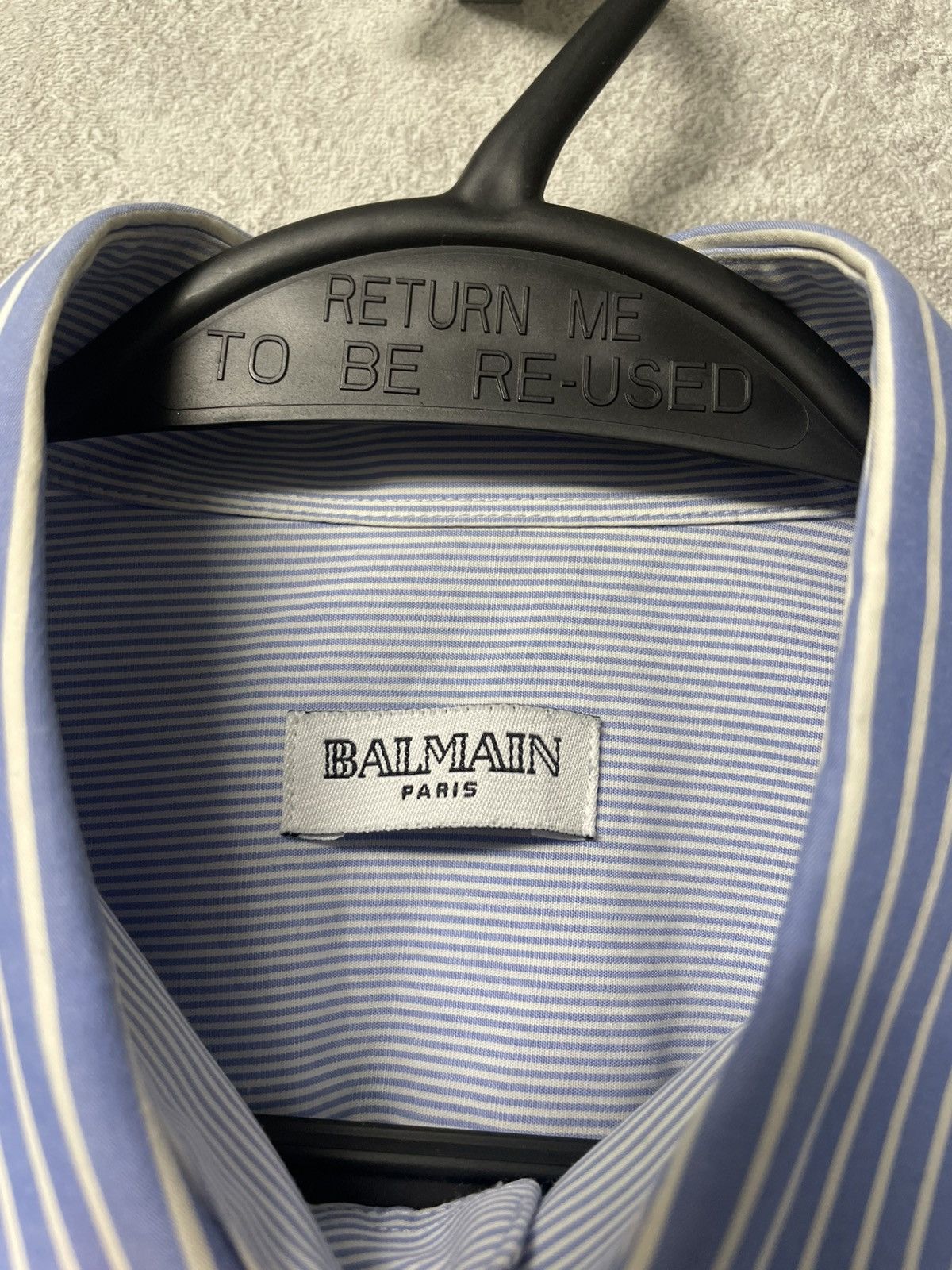Balmain Vintage Balmain Business Stripe Shirt w/ French Cuffs 16½/42 Size US XL / EU 56 / 4 - 15 Thumbnail