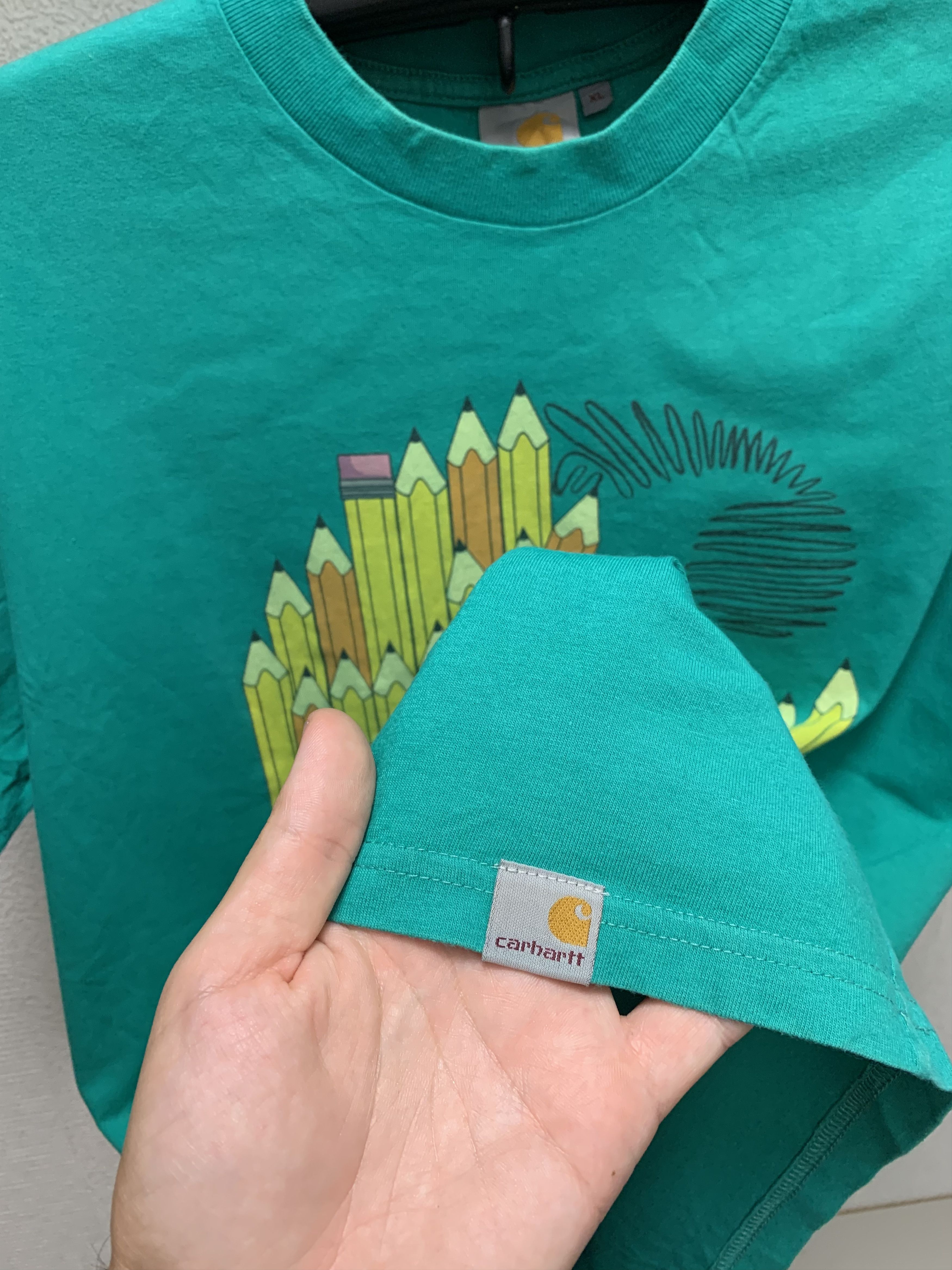 Carhartt Carhartt vintage pencil tie green t-shirt Xl sz Size US XL / EU 56 / 4 - 6 Thumbnail