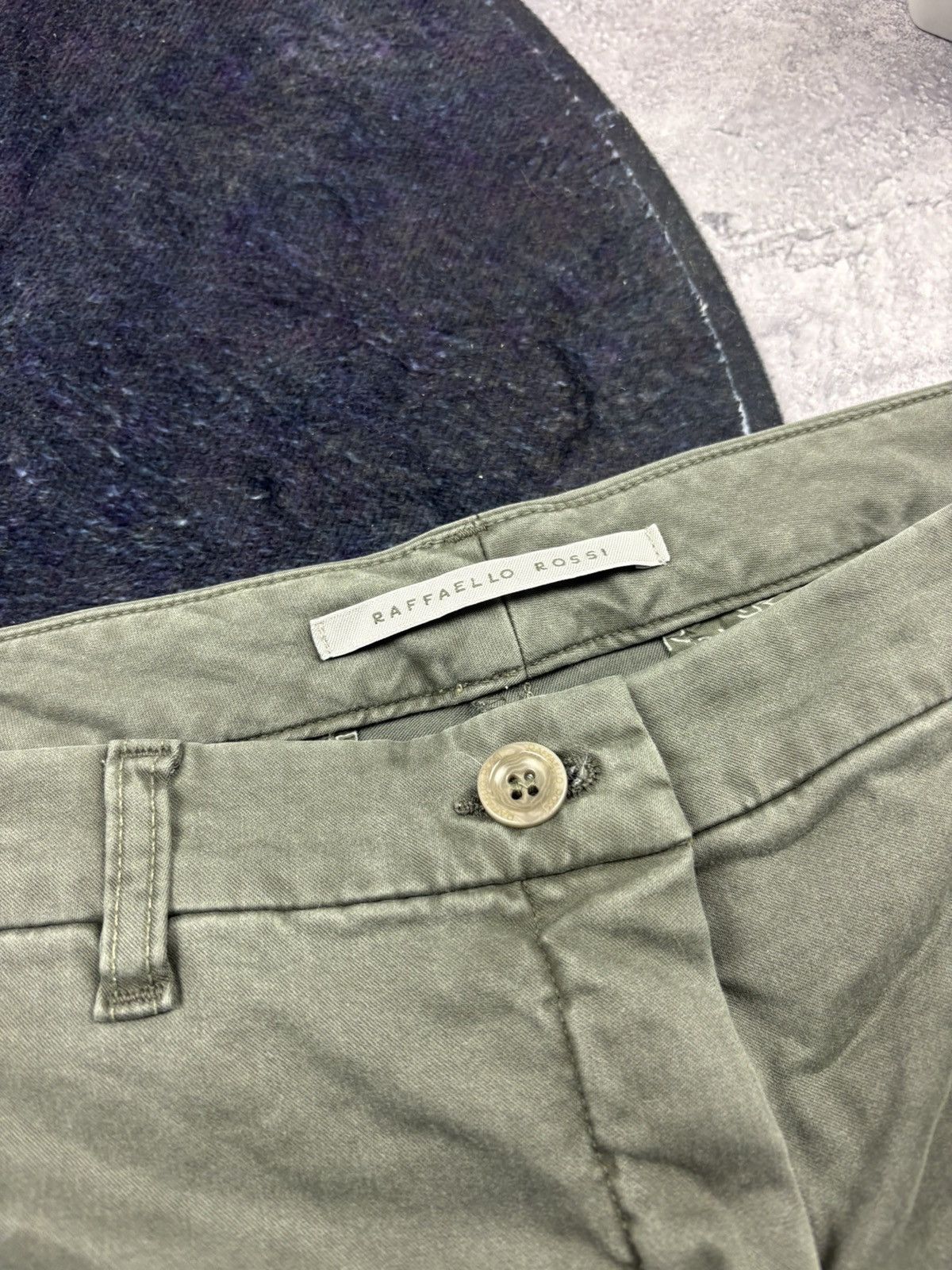 Vintage RAFFAELLO ROSSI Vintage Navy Green Hype Casual Pants Rare Size 32" / US 10 / IT 46 - 6 Thumbnail