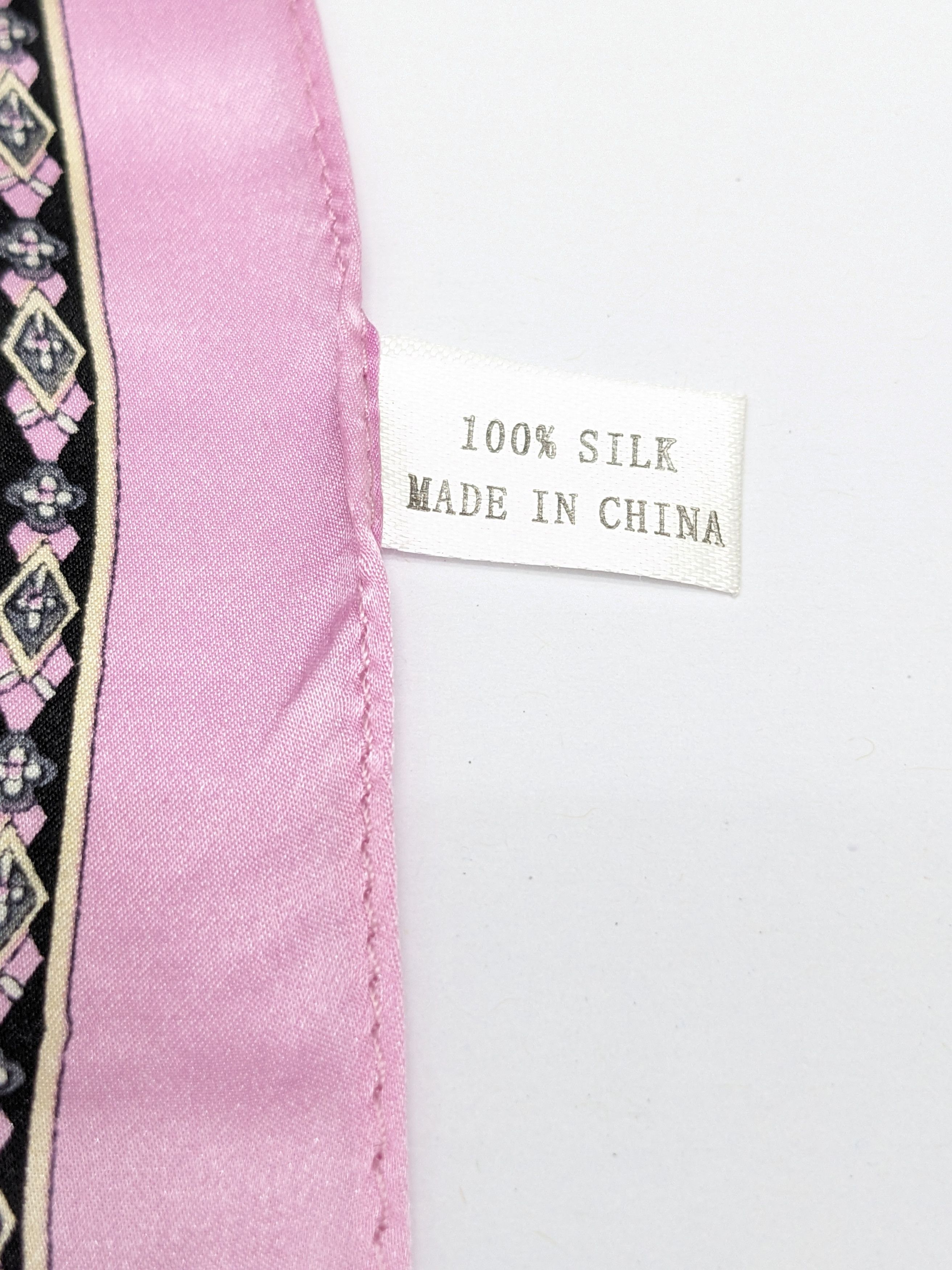 Other Vintage 100% Silk Scarf Pink Equestrian Horse Bit Belt Chain Size ONE SIZE - 2 Thumbnail