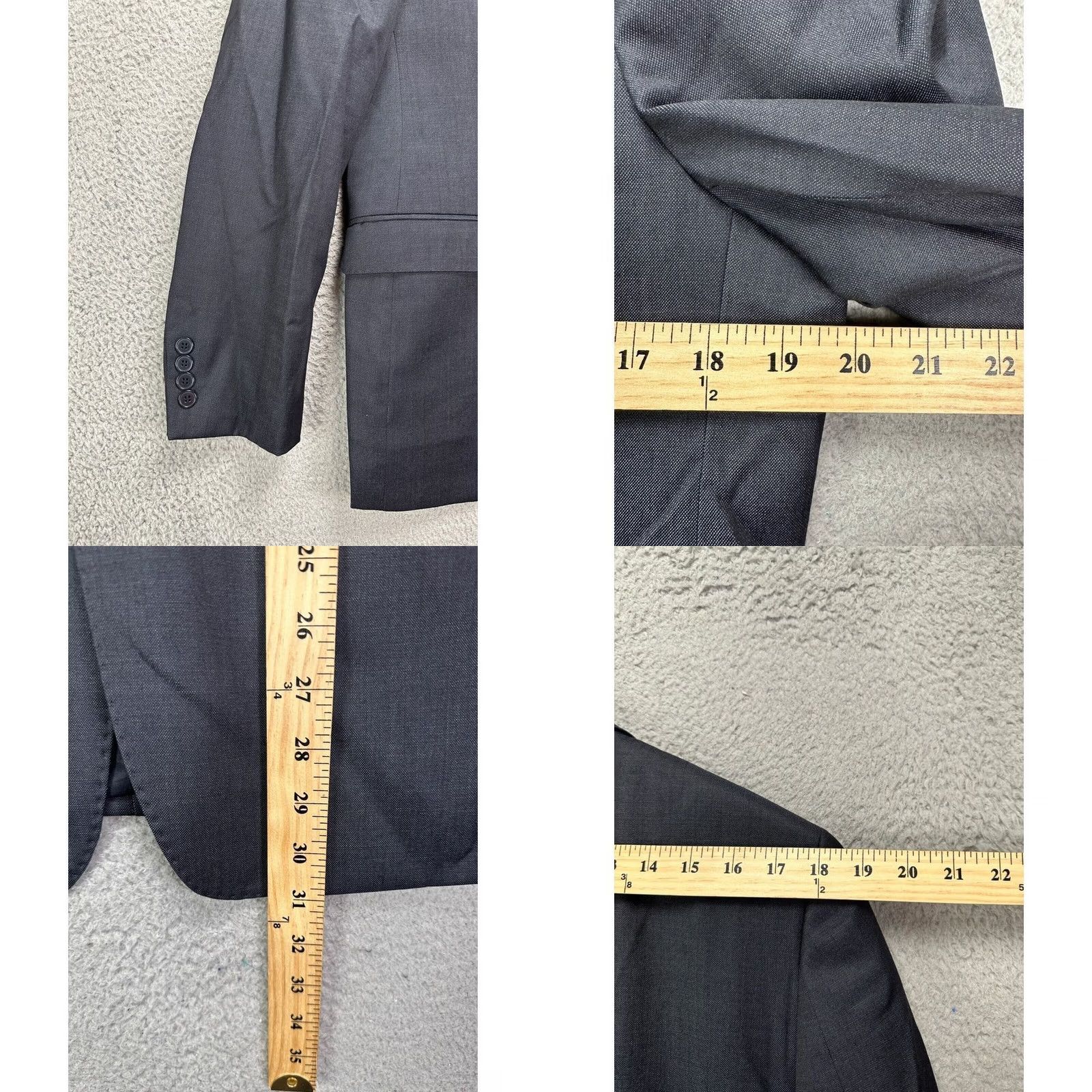Calvin Klein Calvin Klein Sport Coat Blazer Adult 40R Dark Grey 100% Wool Tuxedo Suit Mens Size 40R - 8 Thumbnail