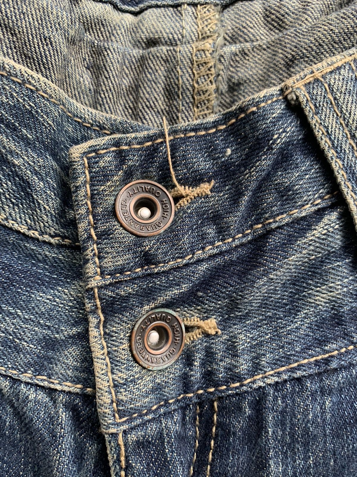 If Six Was Nine DOUBLE WAIST JAPANESE UNKNOWN PUNK STYLE RUSTY DENIM🎌☠️ Size US 30 / EU 46 - 14 Thumbnail