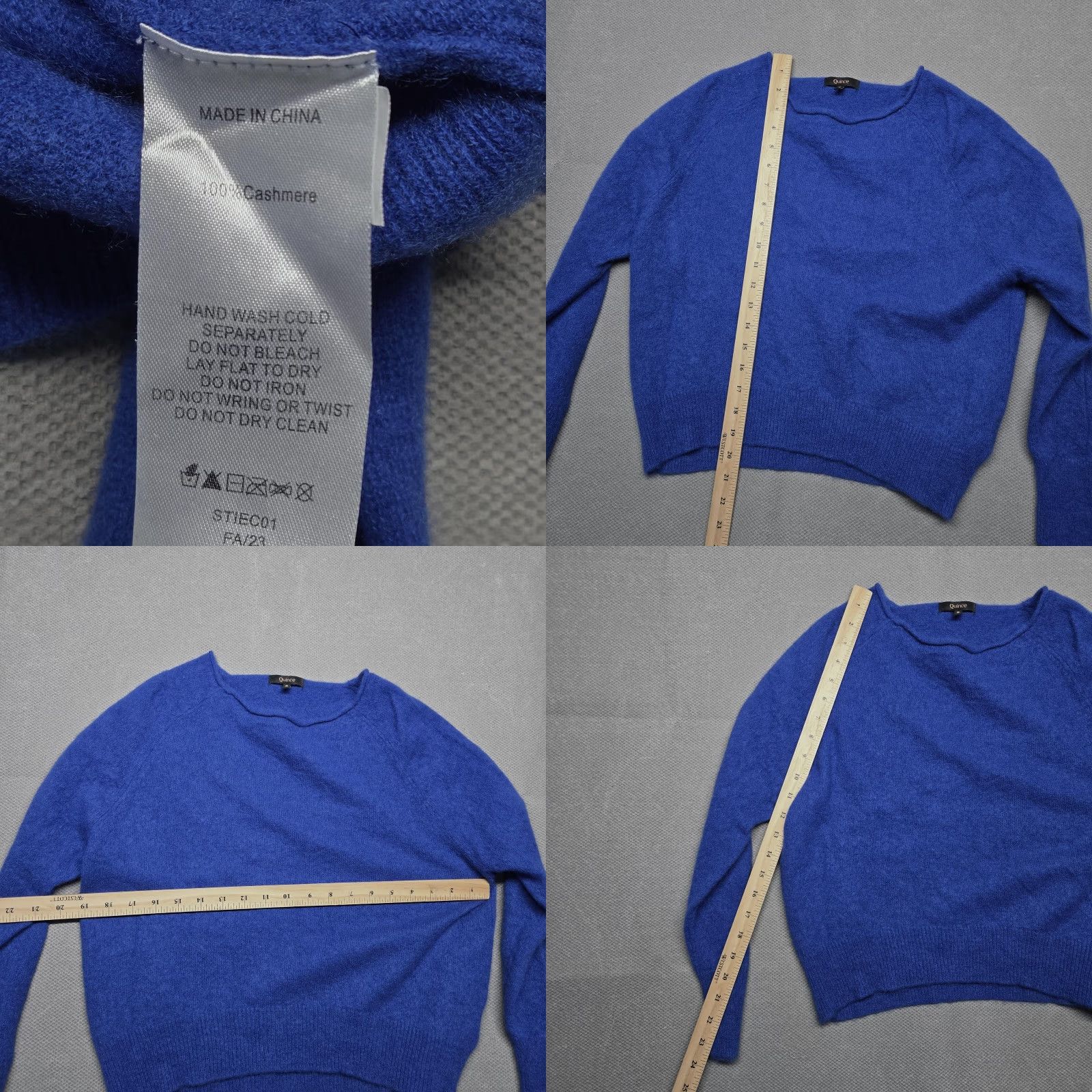 Quince Quince Sweater Womens Small Blue 100% Cashmere Crewneck Pullover Soft Knit Size S / US 4 / IT 40 - 8 Thumbnail