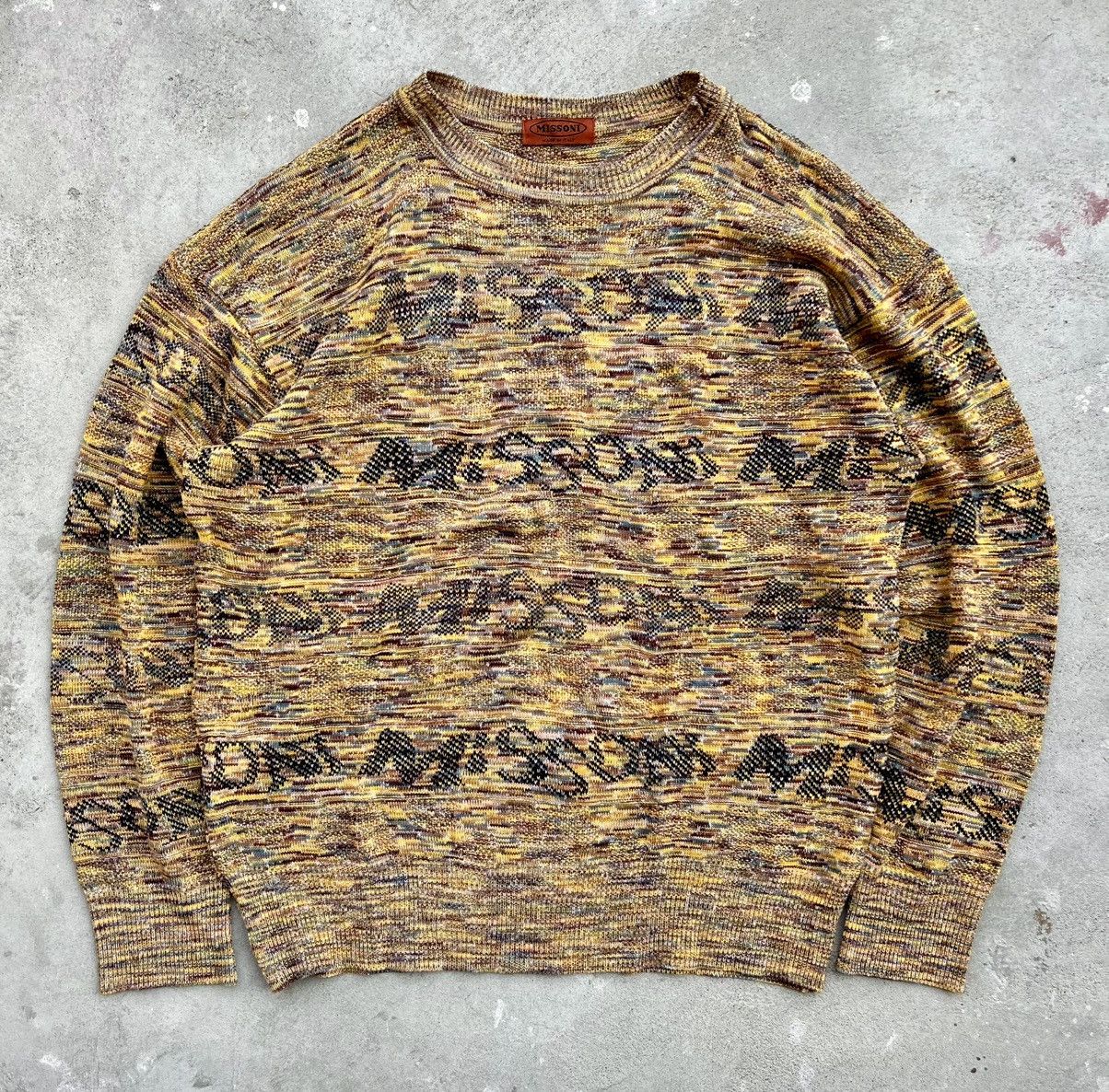 Missoni 💥CRAZY💥 VINTAGE MISSONI LOGO INTARSIA KNIT Size US L / EU 52-54 / 3 - 2 Thumbnail