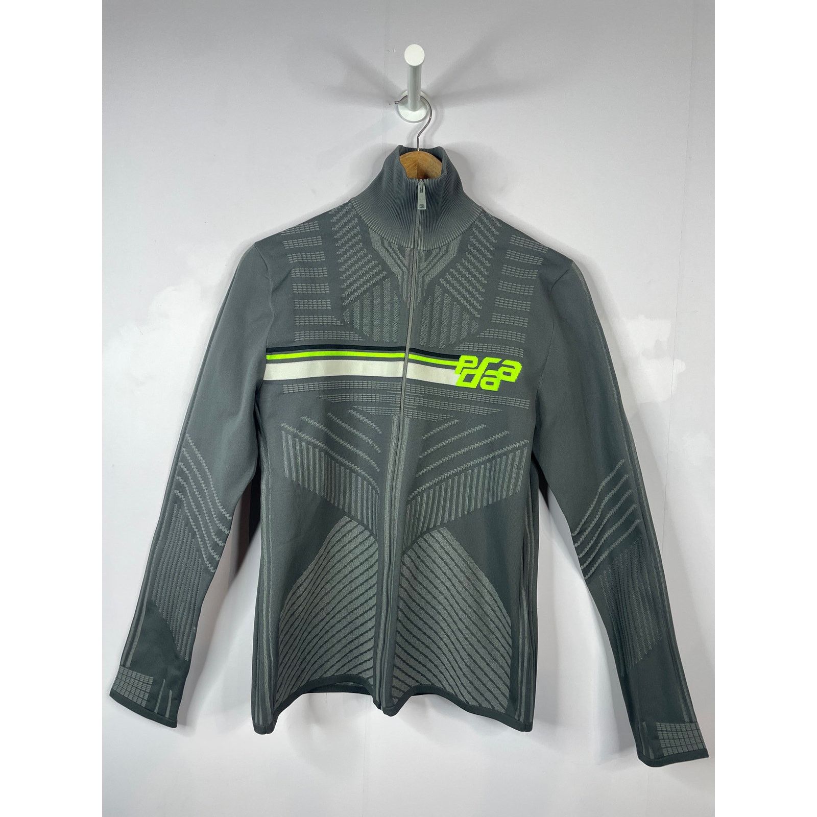 Prada Prada Tech Knit Grey & Green Cardigan Size US M / EU 48-50 / 2 - 1 Thumbnail