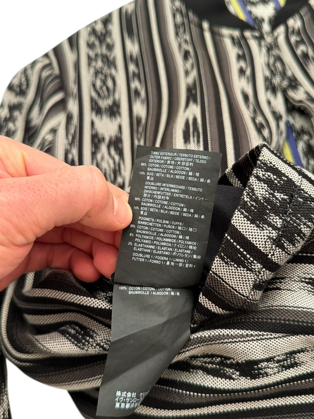 Saint Laurent Paris 2017 Reversible Ikat Pattern Teddy Bomber Size US M / EU 48-50 / 2 - 9 Thumbnail