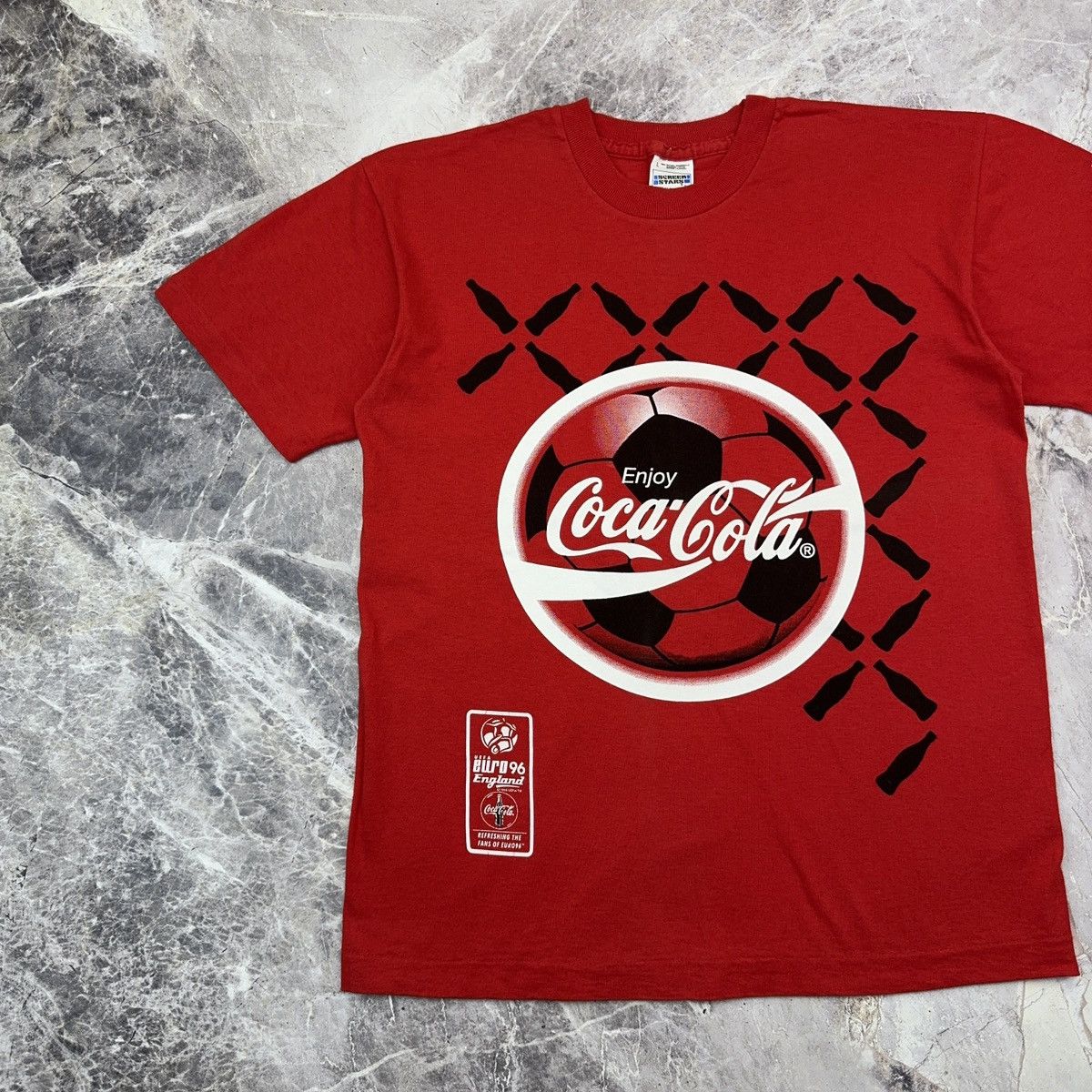 Coca Cola × Vintage Vintage Coca Cola T shirt Uefa Euro 96 Promo 1994 XL Soccer Size US XL / EU 56 / 4 - 7 Thumbnail