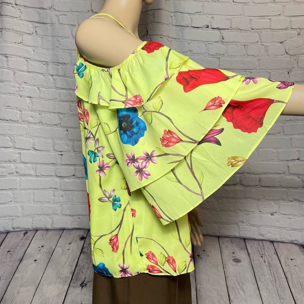 Parker NWT New $268 Parker Cold-Shoulder Floral Valencia Yellow To Size M / US 6-8 / IT 42-44 - 3 Thumbnail