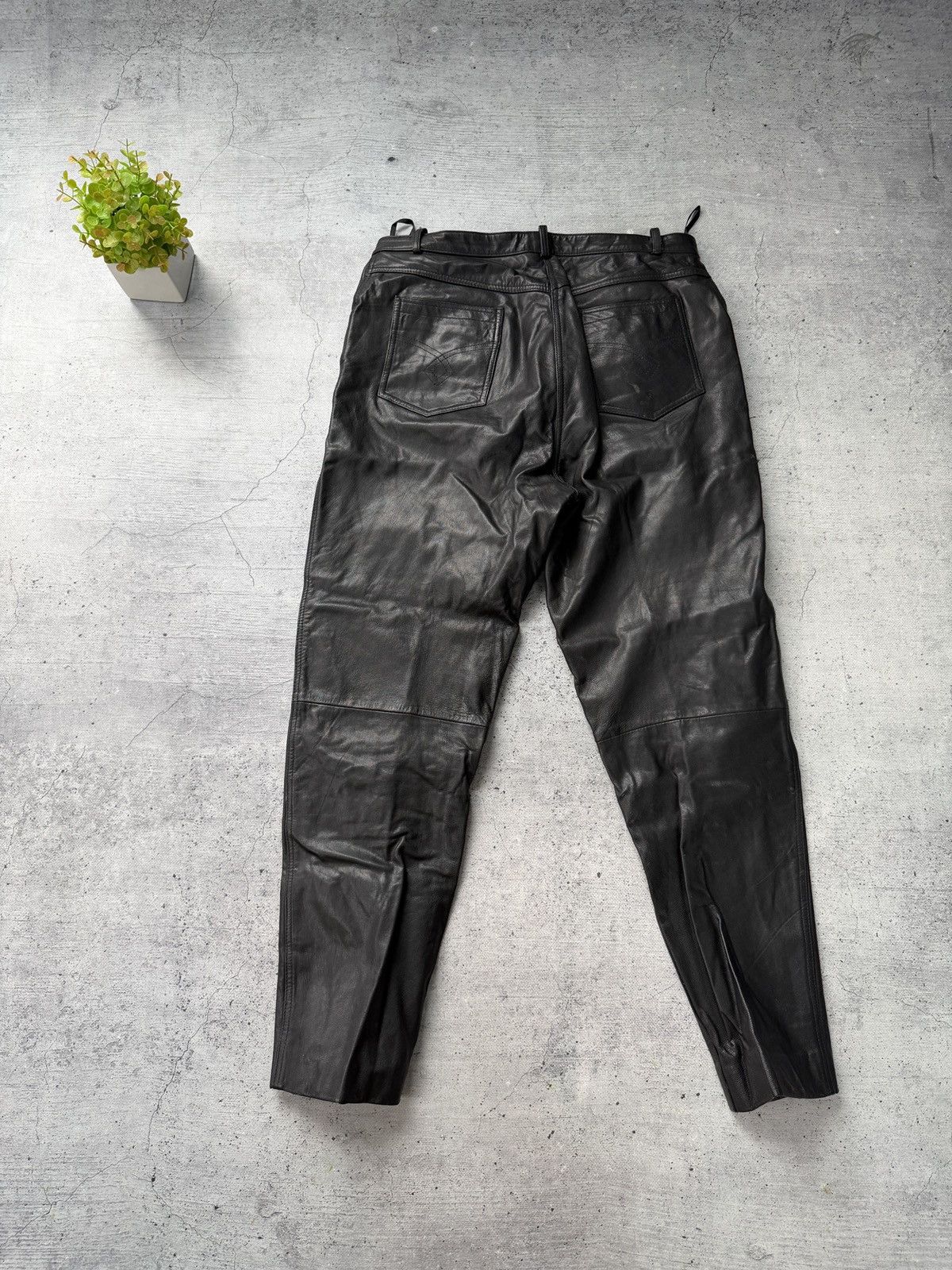Genuine Leather Crazy! Cowboy core lace up leather pants opium avant garde M Size US 32 / EU 48 - 3 Thumbnail