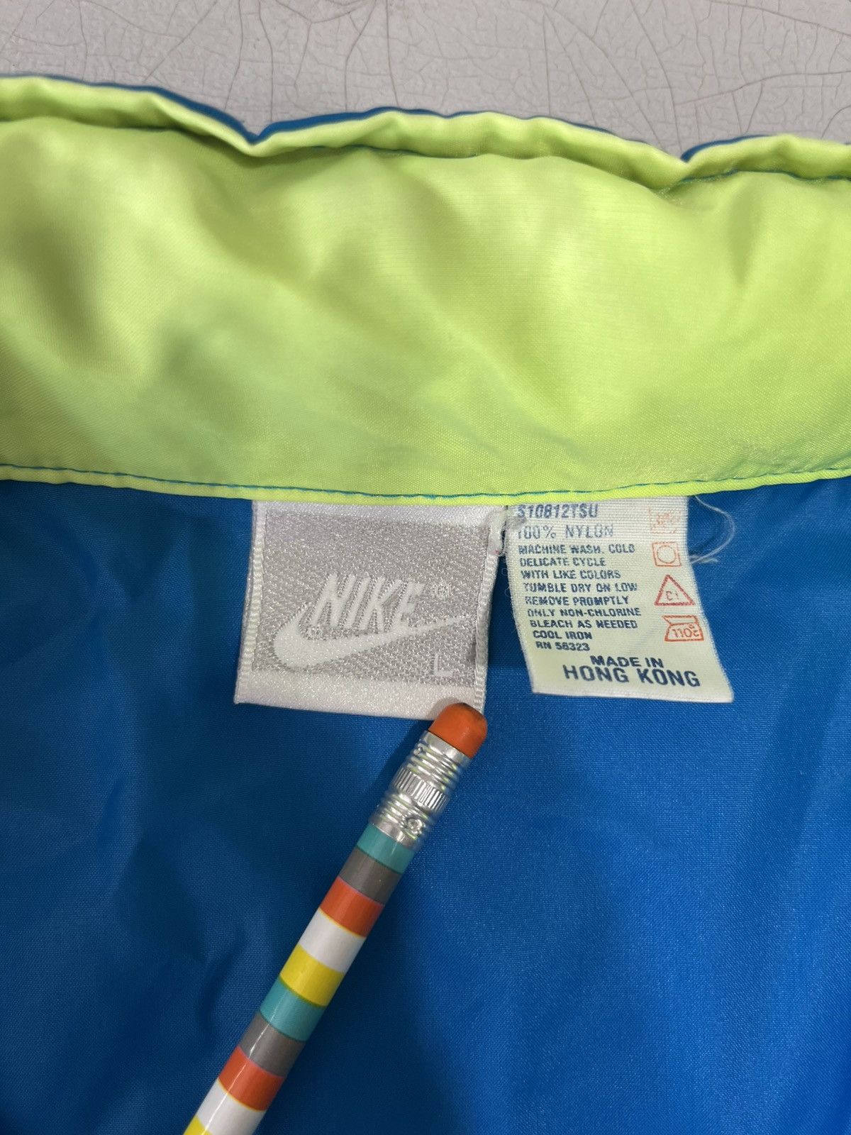 Nike × Vintage Vintage 90s Nike windbreaker jacket Size US L / EU 52-54 / 3 - 3 Thumbnail