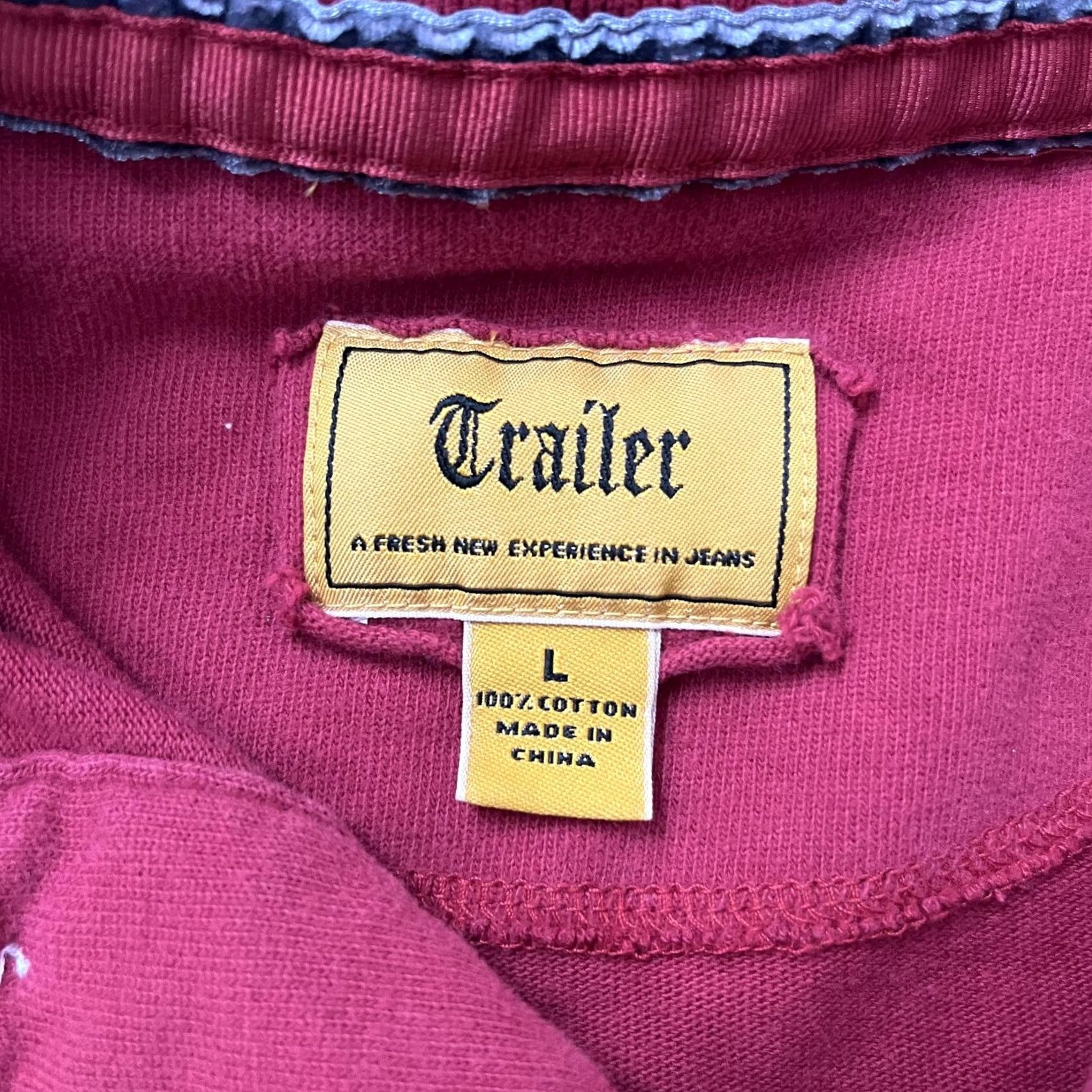 Vintage Trailer Polo Shirt Mens Large Red Long Sleeve Cotton Knit Collared Top Size US L / EU 52-54 / 3 - 3 Thumbnail