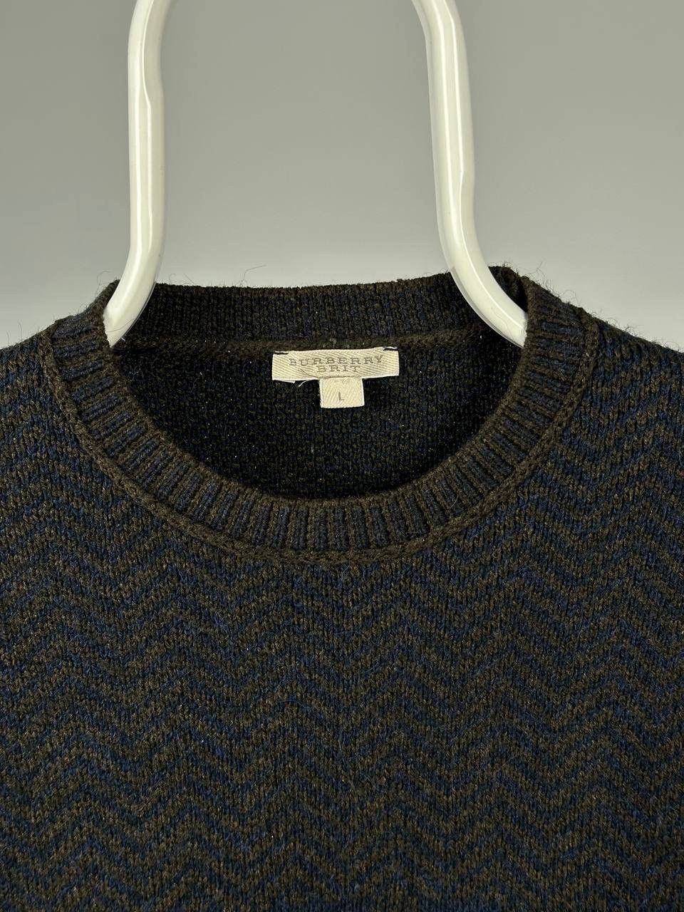 Burberry Vintage Burberry Brit Blend Patterned Knit Jumper Size US L / EU 52-54 / 3 - 3 Thumbnail