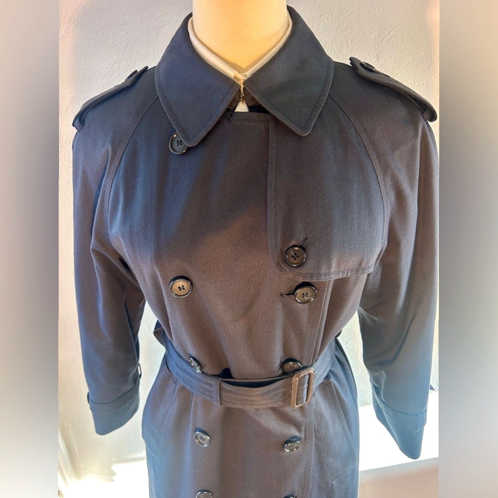 Vintage VINTAGE American Airlines Stewardess Trench Coat Newport Harbor 8 Petite USA Blue Women Coat 8P Size M / US 6-8 / IT 42-44 - 3 Thumbnail