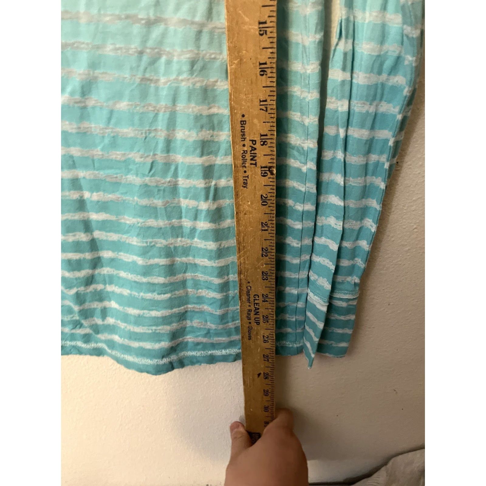 Calvin Klein Calvin Klein Performance Long Sleeve Shirt Teal Striped Medium Womens T-Shirt Pullover Hooded Quick Dry Running & Jogging, Walking, Yoga - 90s? Size M / US 6-8 / IT 42-44 - 4 Thumbnail