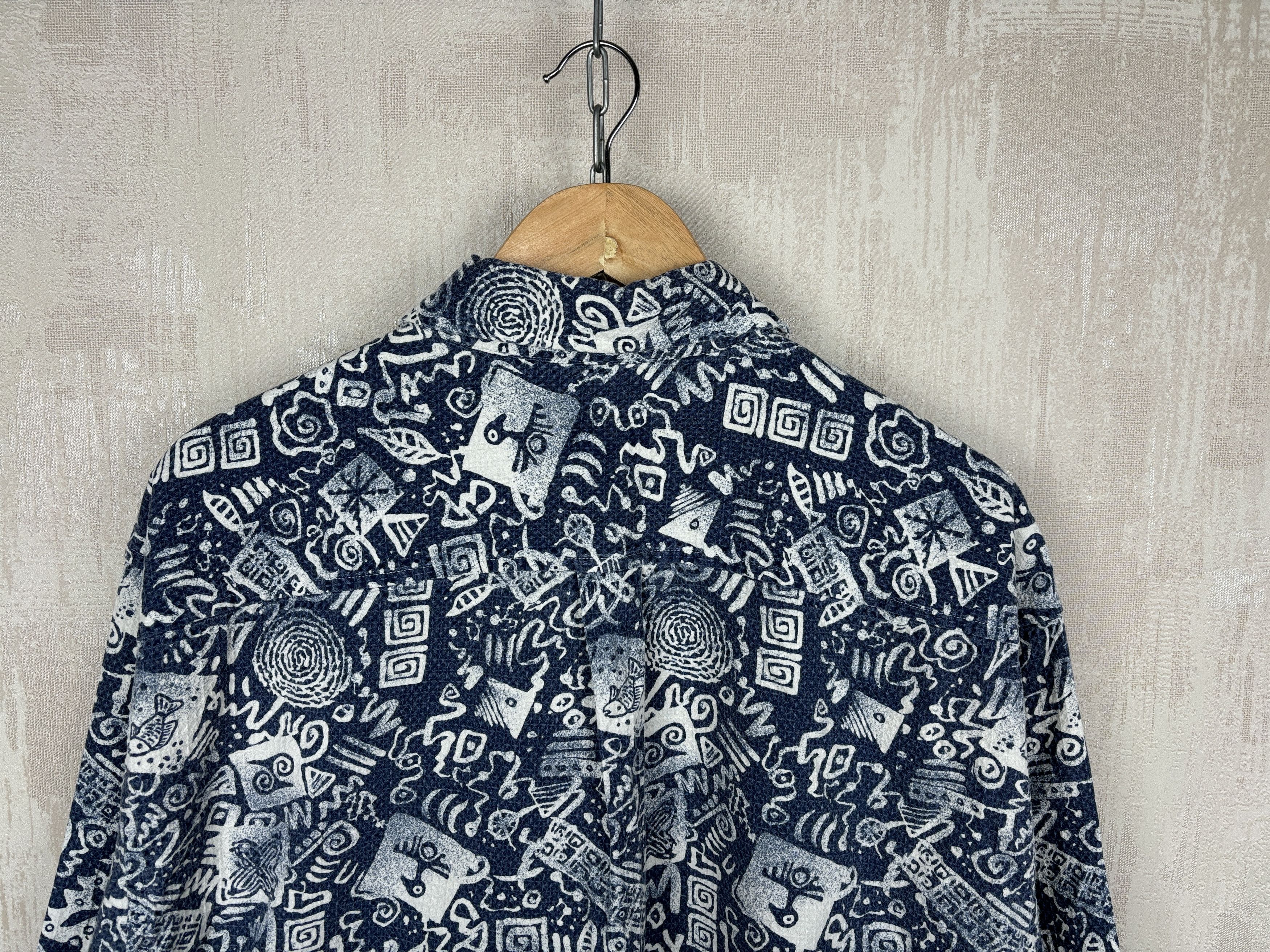 Vintage 90's Vinci Casual Abstract Navajo Style Long Sleeve Shirt Size US XL / EU 56 / 4 - 15 Thumbnail