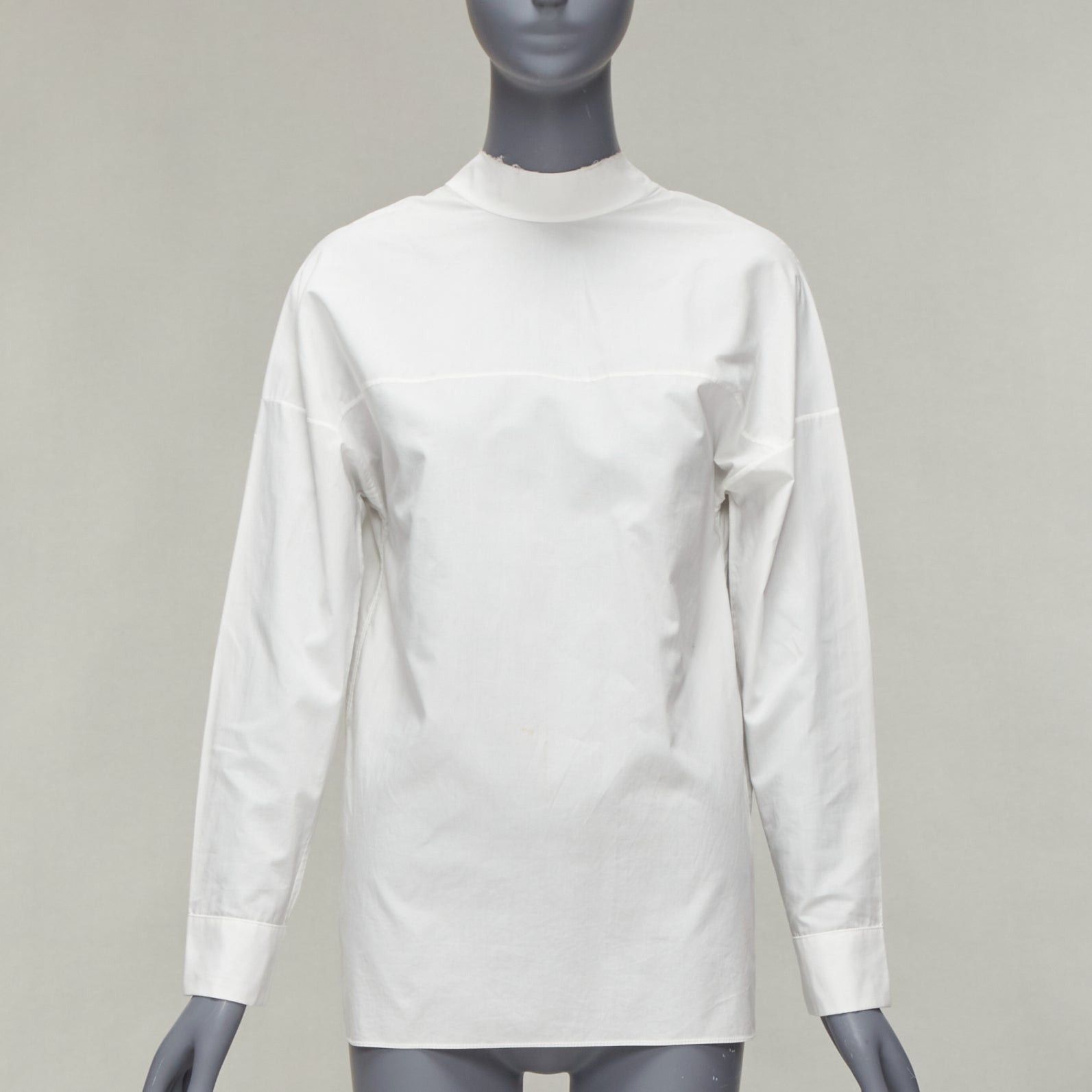 Marni MARNI white cotton minimal front gold hook back panelled white shirt Size S / US 4 / IT 40 - 1 Thumbnail