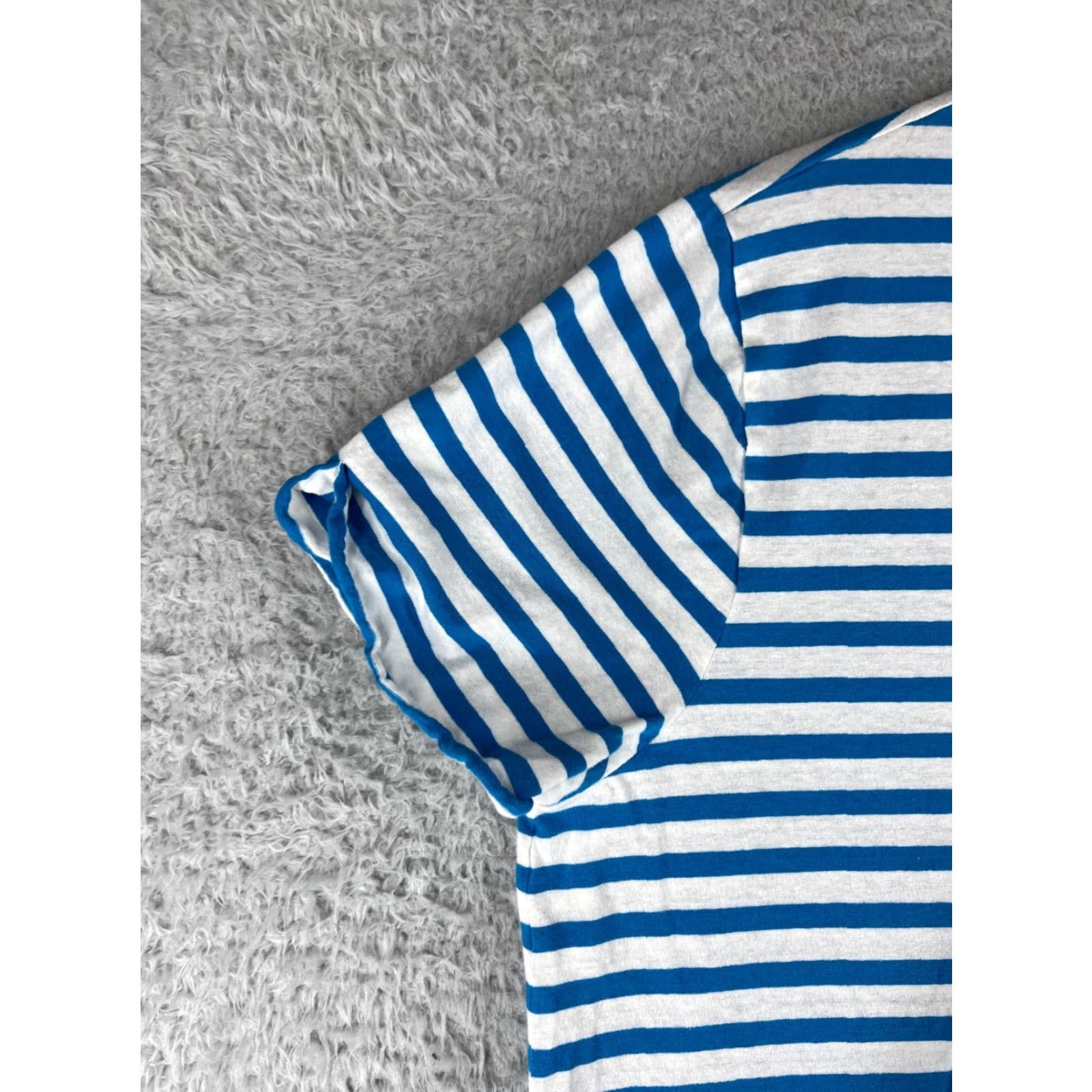 Karl Lagerfeld Karl Lagerfeld Paris Womens Blouse XL Linen Blend Striped White Blue V-Neck Casual Shirt Womens Size XL / US 12-14 / IT 48-50 - 2 Thumbnail