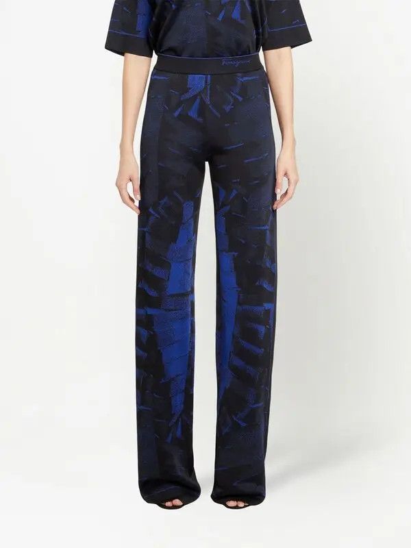 Salvatore Ferragamo o1y0426 Sweatpant in Black/Blue Size 27" / US 4 / IT 40 - 2 Thumbnail
