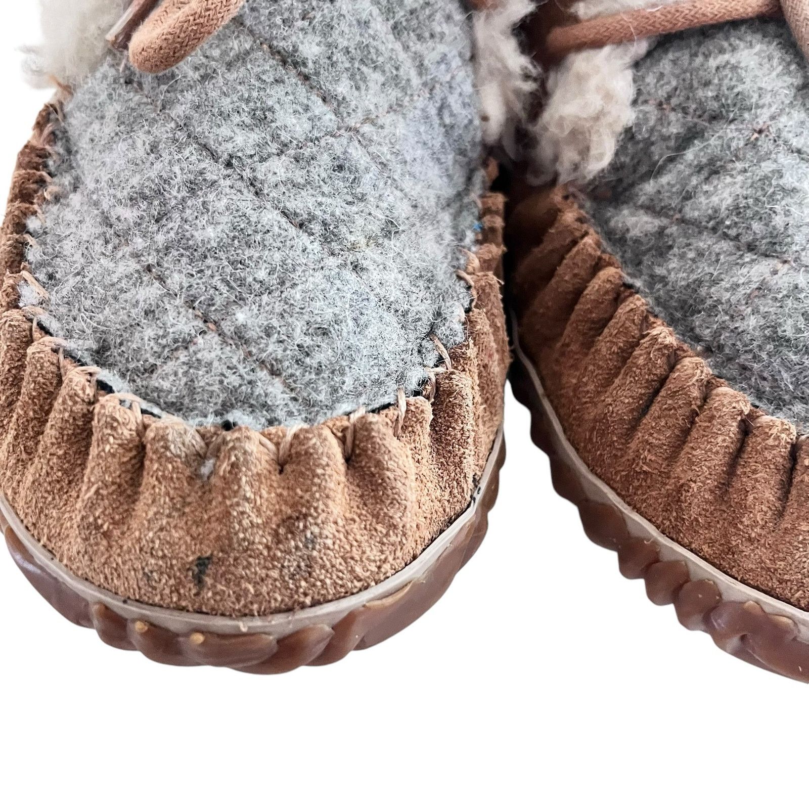 SOREL Sorel Out N About Brown Gray Suede Faux Fur Moccasin Boots Size US 7 / IT 37 - 6 Thumbnail