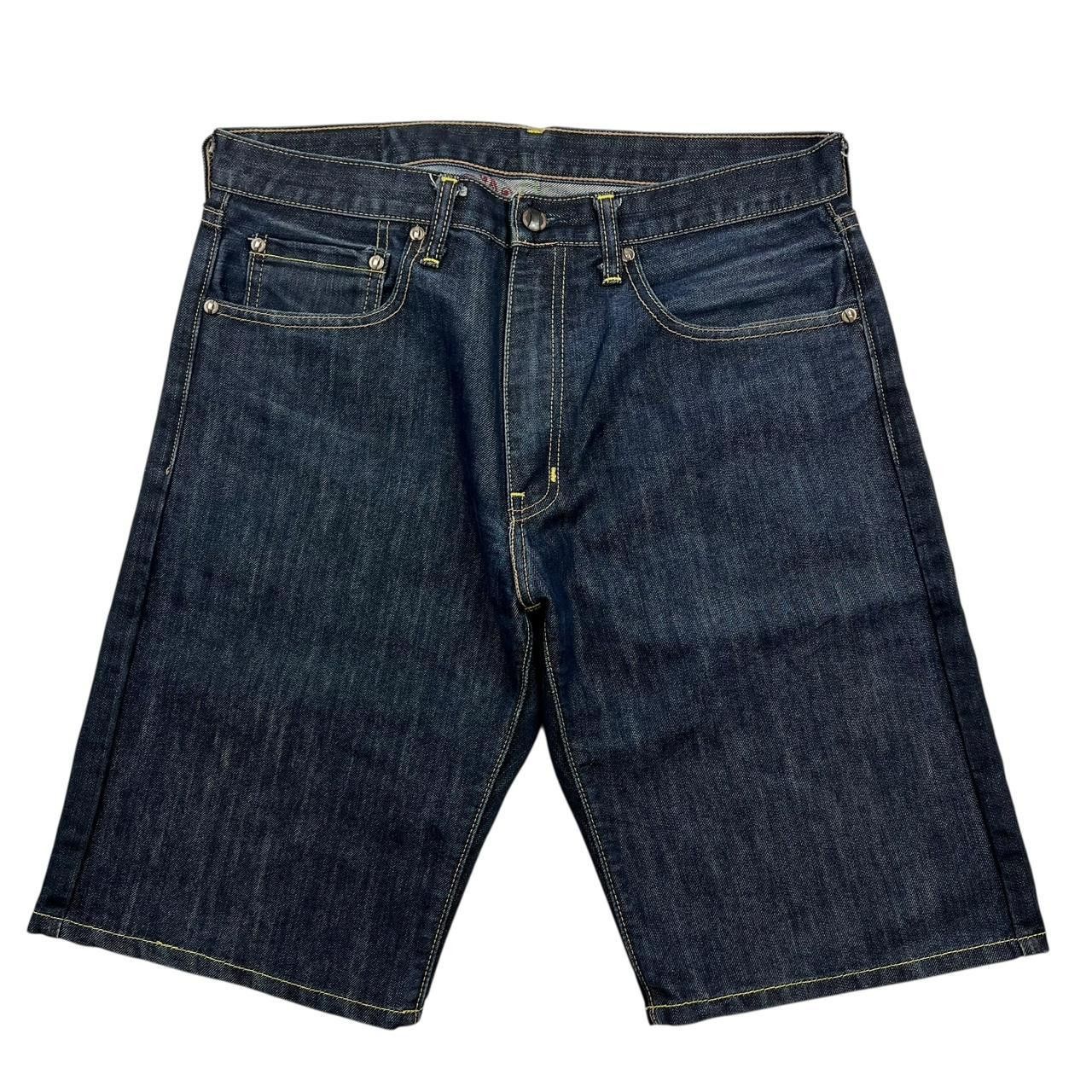 Japanese Brand Sugoi Embroidered Dragon Japanese Denim Shorts - Waist 33 Size US 33 - 2 Thumbnail