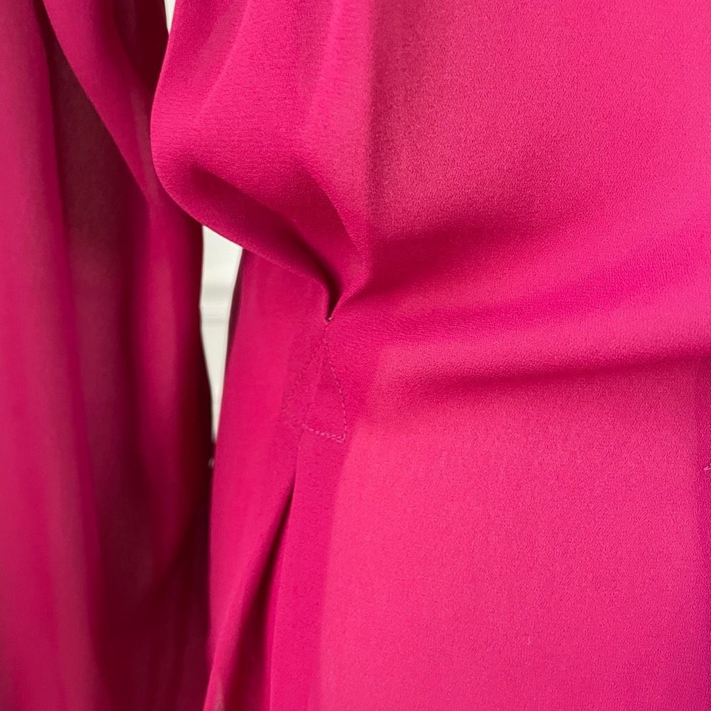 Vintage Vintage Elite Cranberry Polyester Voile Blouse Back Pleated Size L / US 10 / IT 46 - 7 Thumbnail