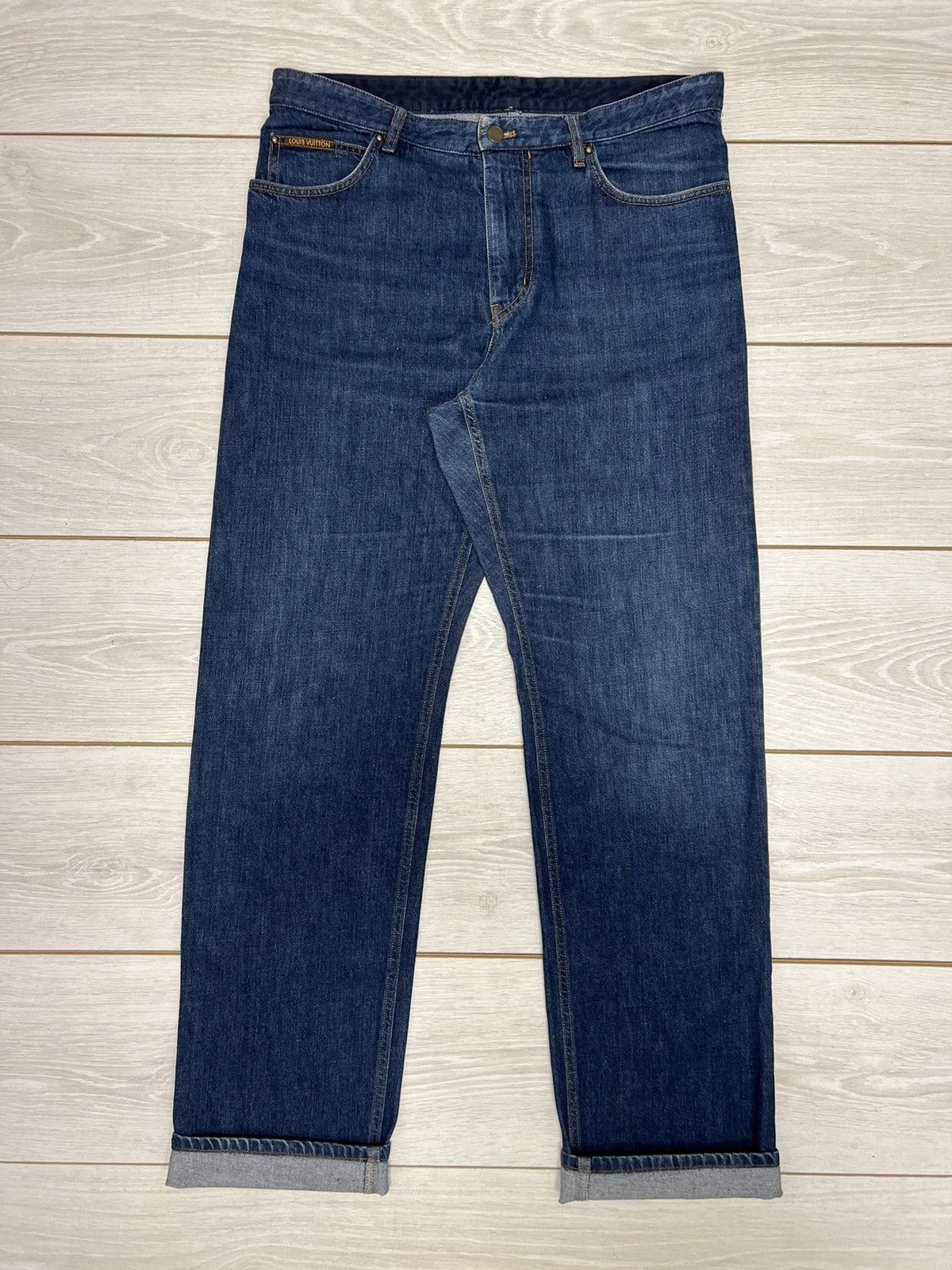 Helbers LOUIS VUITTON Pants Denim LV Embroidered leather Logo Size US 32 / EU 48 - 4 Thumbnail