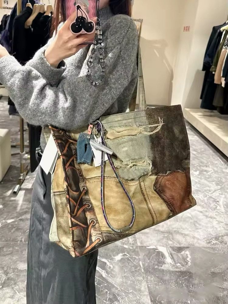 Vintage Streetwear Design Custom Capacity Shoulder Shopping Bag Size ONE SIZE - 1 Thumbnail