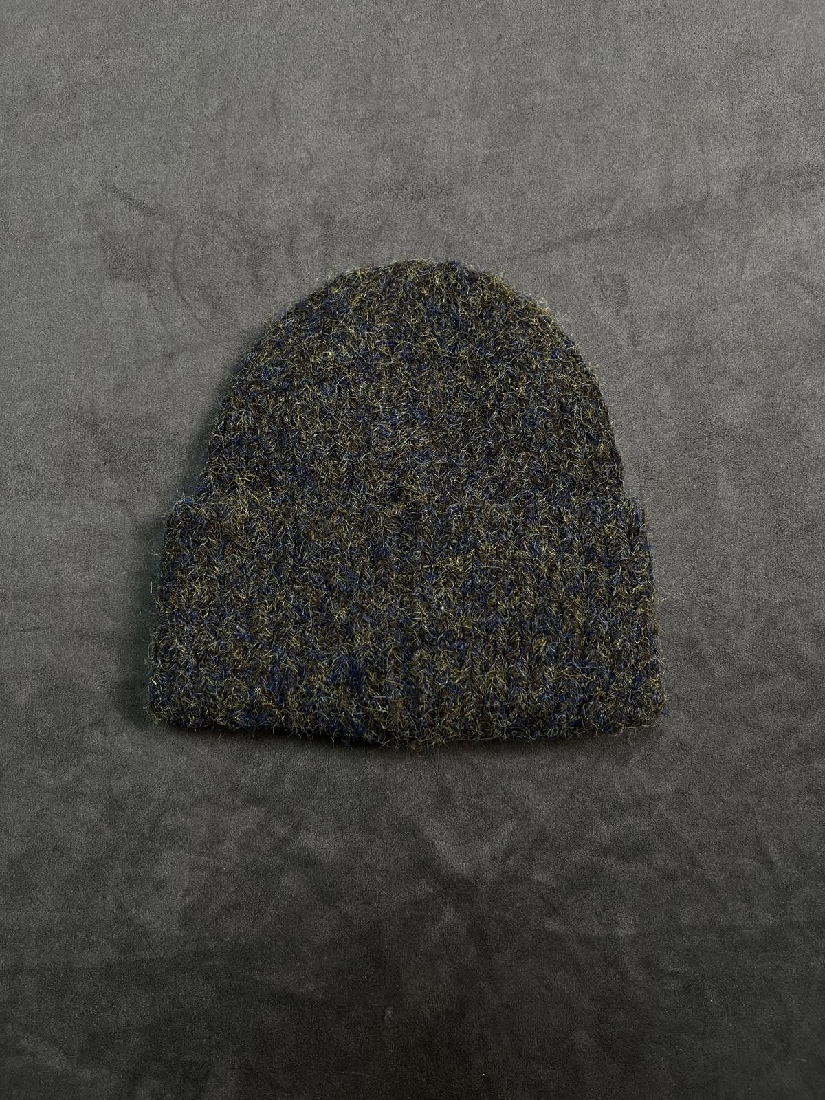 Japanese Brand Green & Blue Ribbed Beanie – Cozy Knit Hat for Fall & Winter Size ONE SIZE - 2 Thumbnail