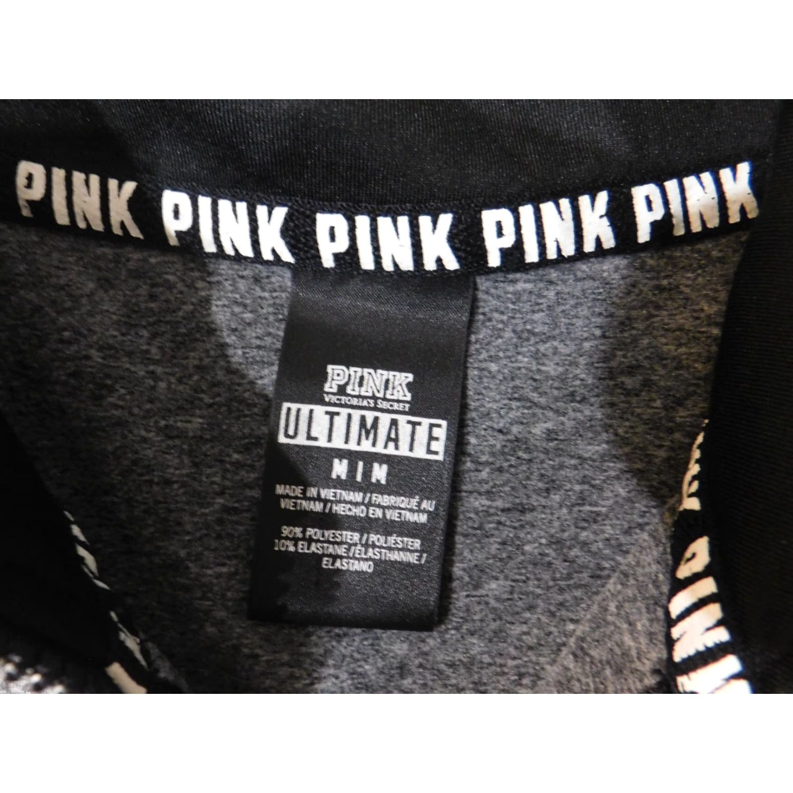 Victoria's Secret Victoria's Secret PINK Sweatshirt Regular M Gray Geometric Logo Pullover Mock Neck Raglan Style Love Stretch Womens Size M / US 6-8 / IT 42-44 - 4 Thumbnail