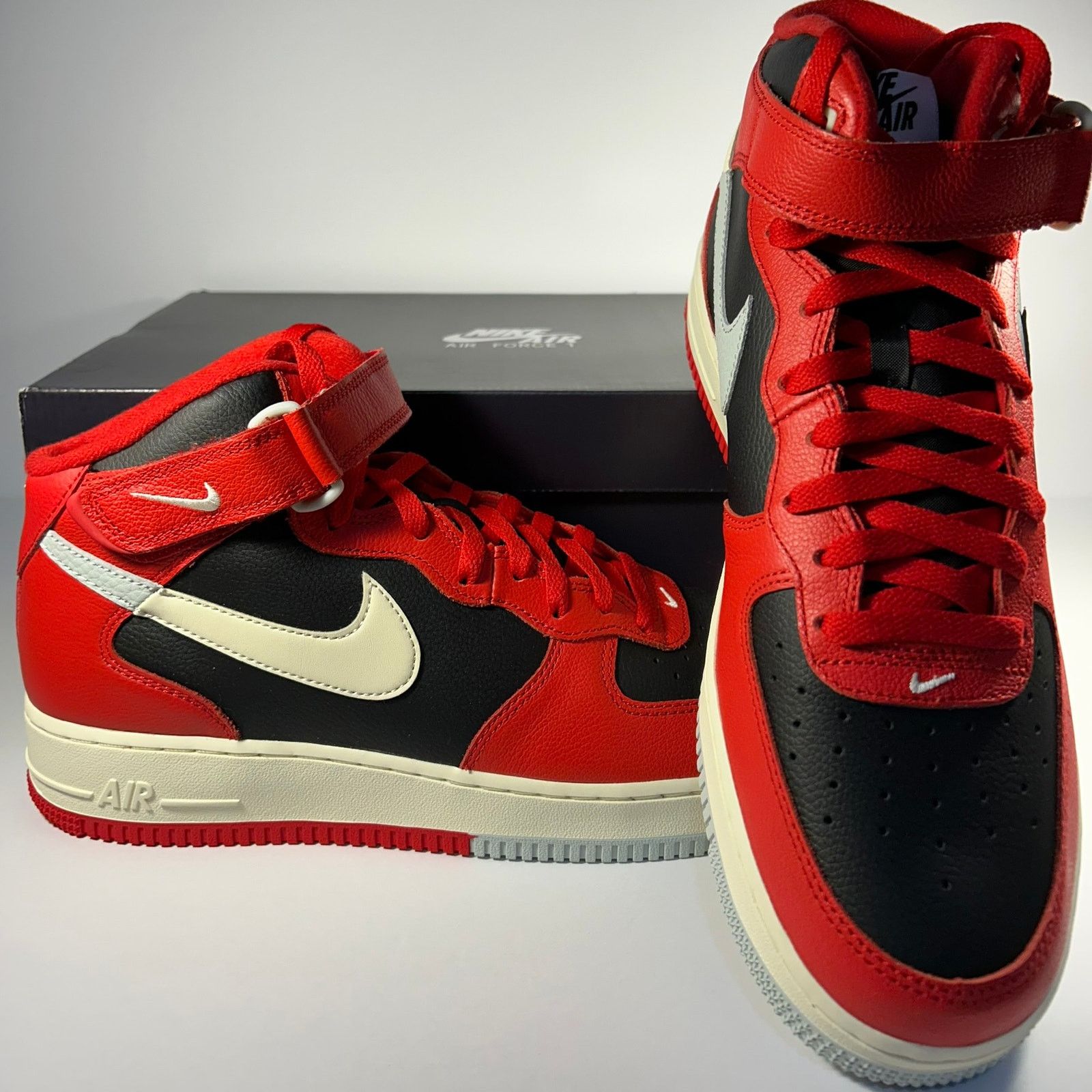 Nike Nike Air Force 1 Mid '07 LV8 University Red/Black Size 13 Size US 13 / EU 46 - 1 Thumbnail