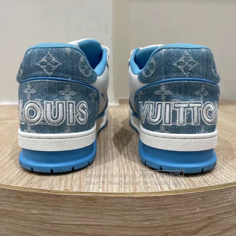 Louis Vuitton Louis Vuitton Blue and White Velcro Shoes Size US 7 / EU 40 - 3 Thumbnail