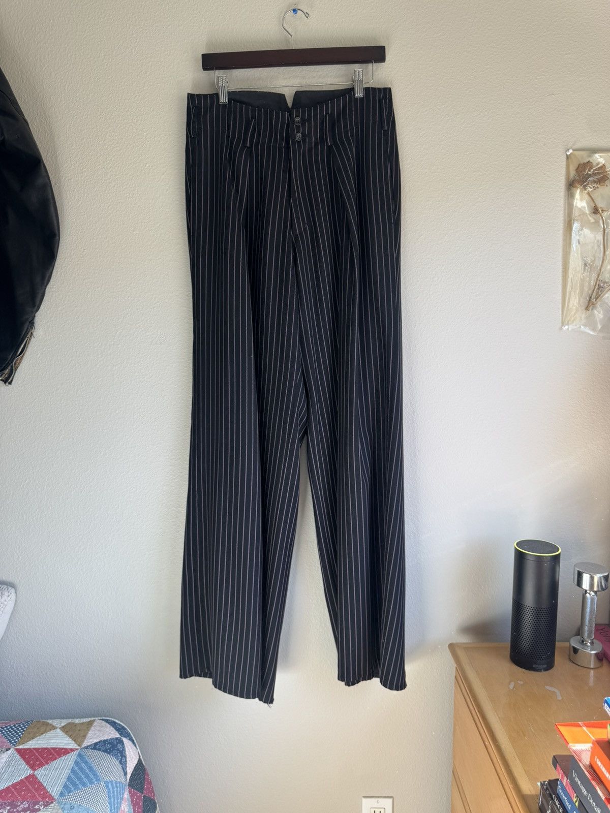 Sulvam SULVAM WIDE LEG PINSTRIPE TROUSER Size US 32 / EU 48 - 1 Thumbnail