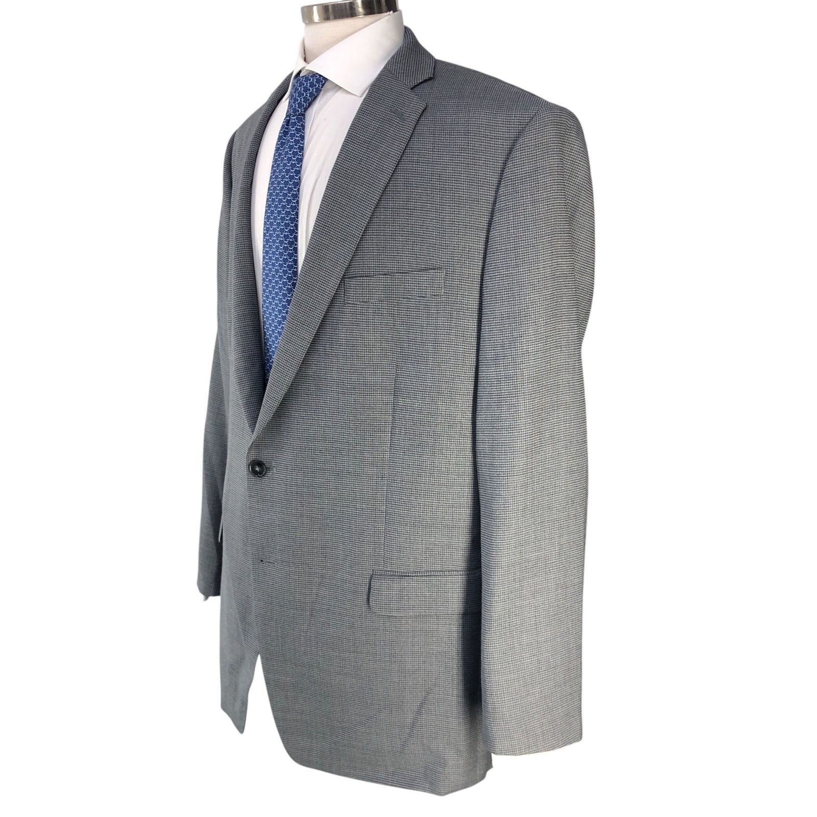 Calvin Klein Calvin Klein Size 48L Sport Coat Blazer Jacket Micro Check Size 48L - 6 Thumbnail