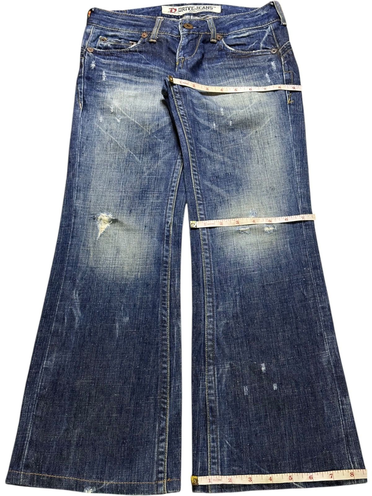 Seditionaries Vintage Japanese Brand Faded Mud Wash Studded Flare Jeans Size 28" / US 6 / IT 42 - 14 Thumbnail