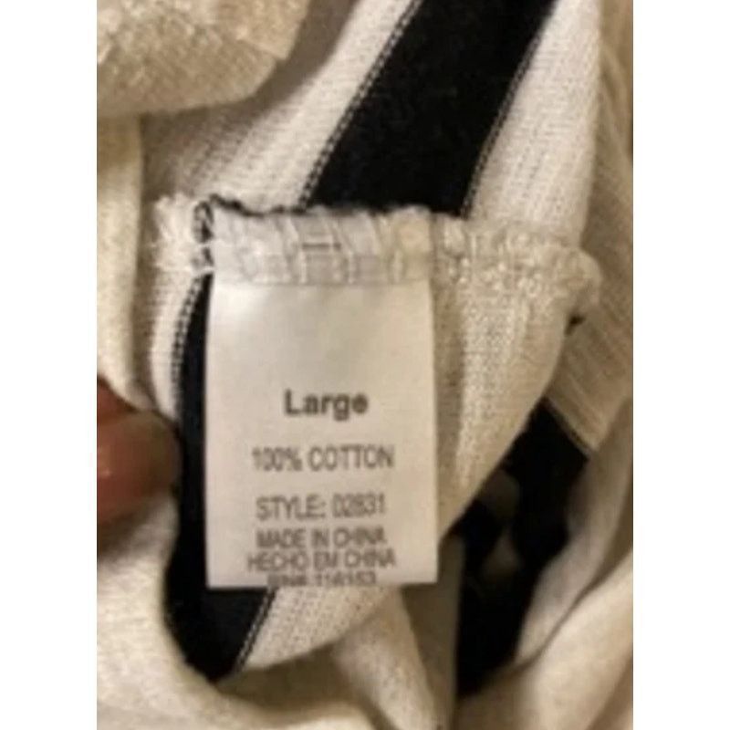 Other Poof Striped Henley Top Black White Long Sleeve Cotton L Size L / US 10 / IT 46 - 5 Thumbnail