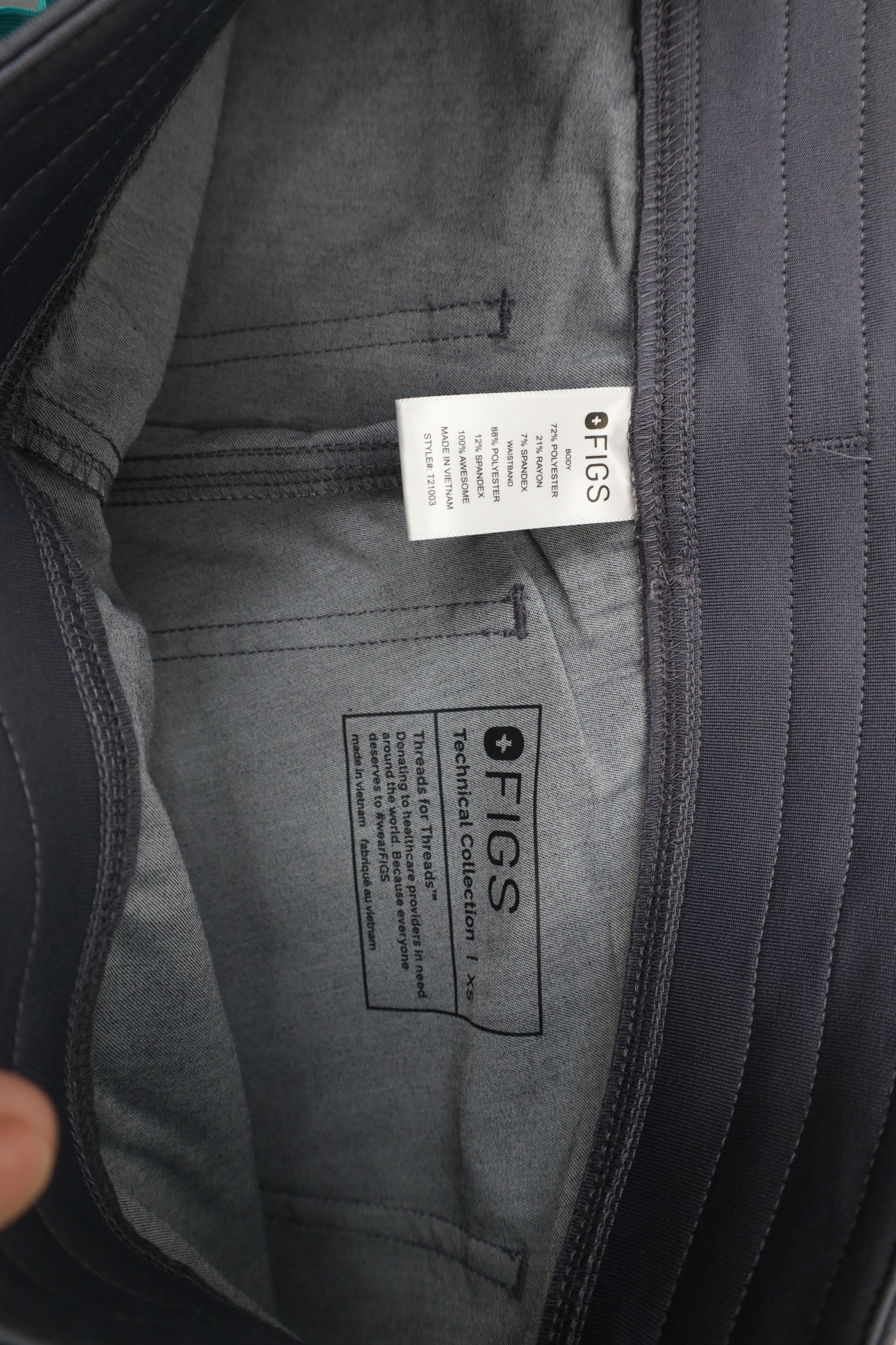 Vintage Figs Technical Collection Flared Stretch Nurse Scrubs Pants Size 28" / US 6 / IT 42 - 6 Thumbnail