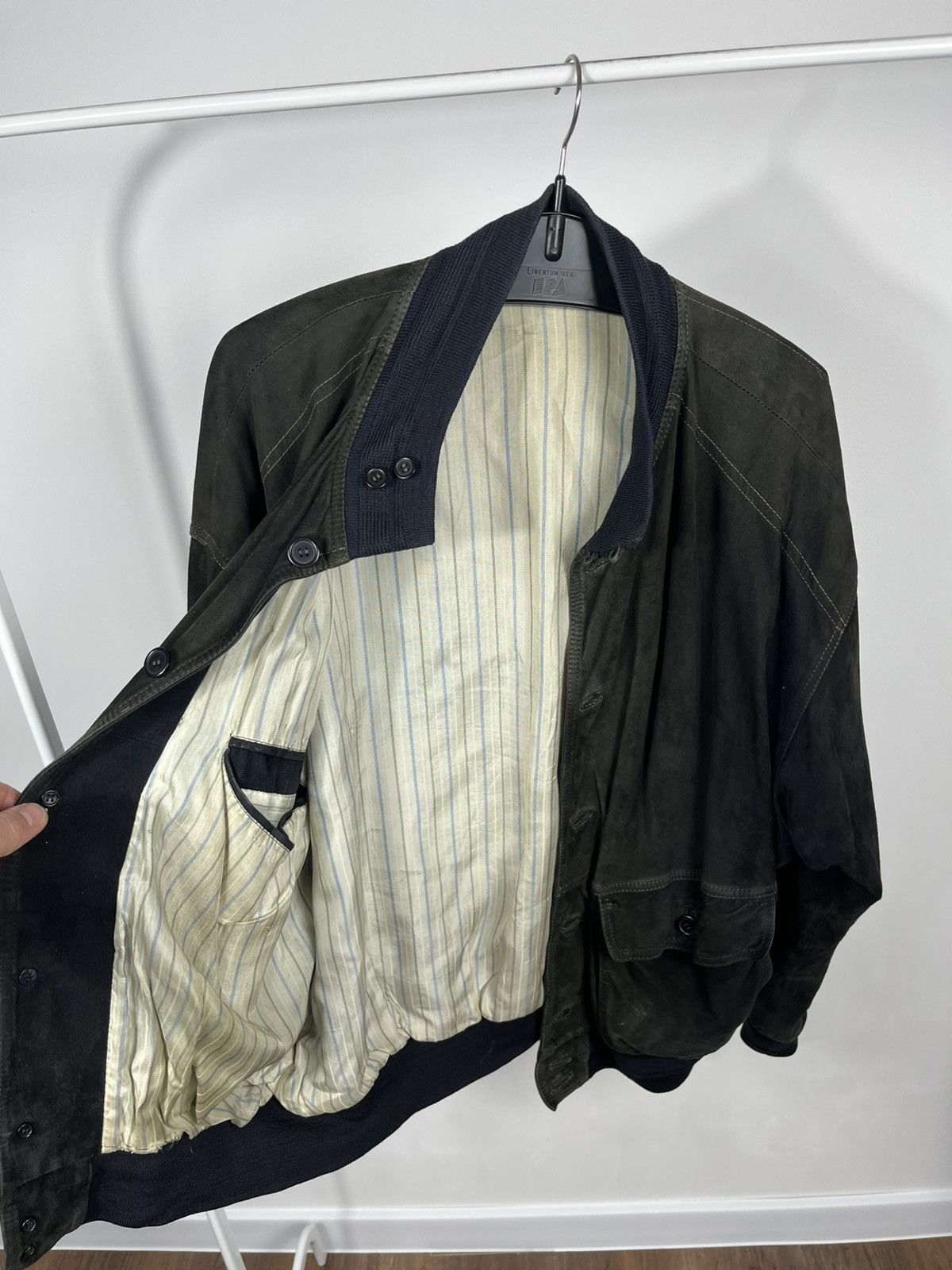 Leather Vintage Distressed Suede Bomber Jacket Size 50 Size US M / EU 48-50 / 2 - 9 Thumbnail