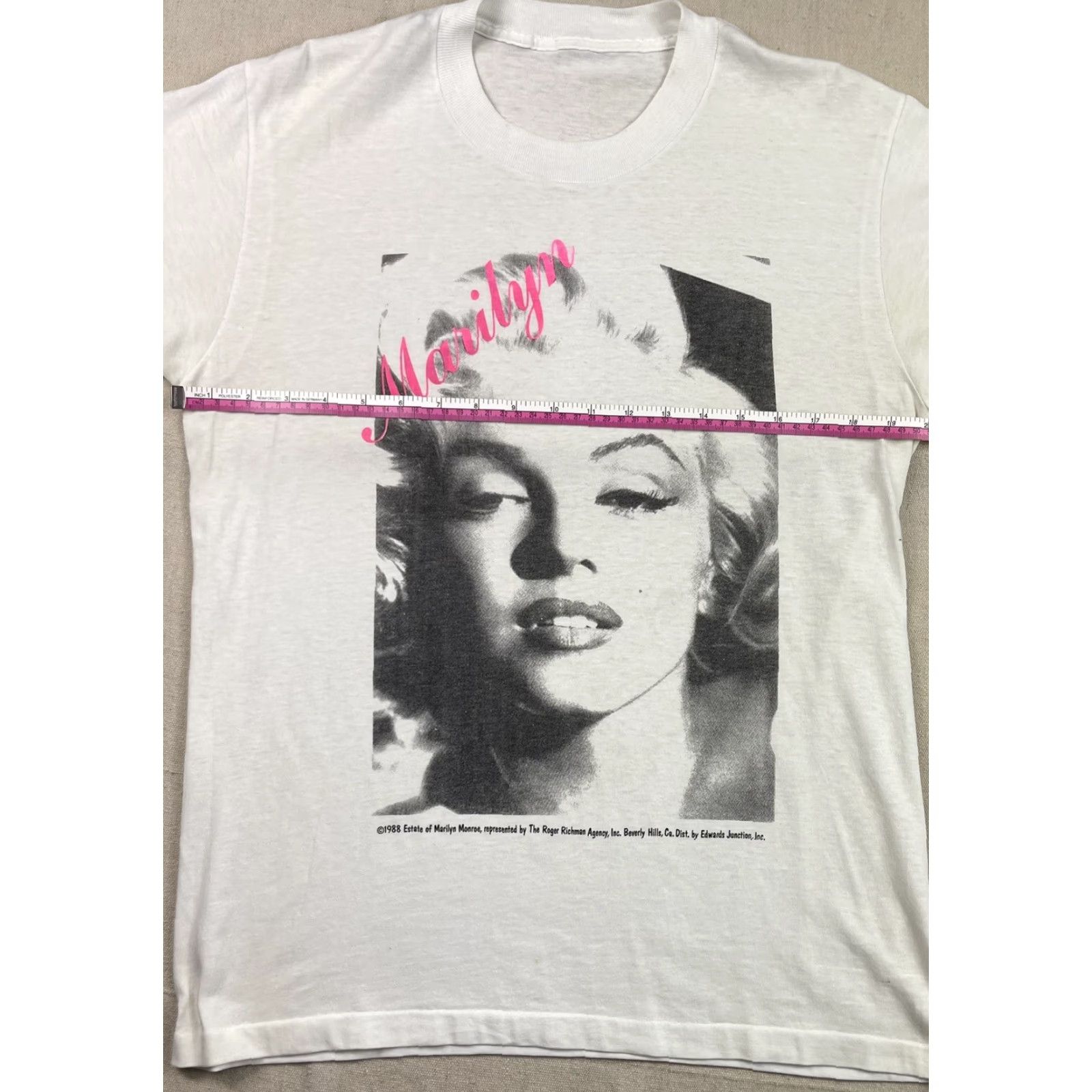 Vintage VINTAGE Marilyn Monroe T-Shirt Graphic Crew Neck 80s Size L White Rare Hollywood Mens Size US L / EU 52-54 / 3 - 5 Thumbnail