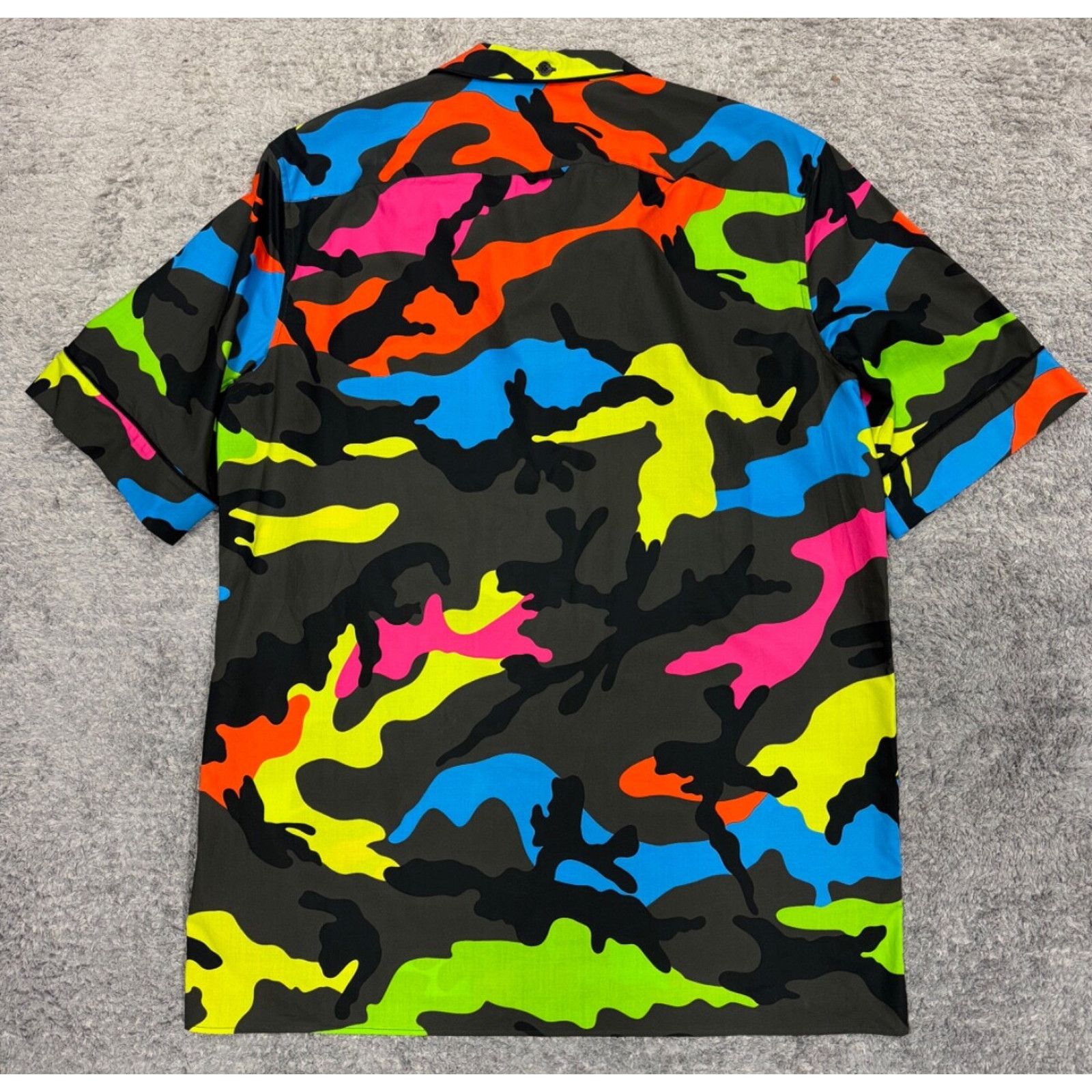 Valentino Valentino Camouflage Neon Cotton Short Sleeve Button Up Size US M / EU 48-50 / 2 - 8 Thumbnail