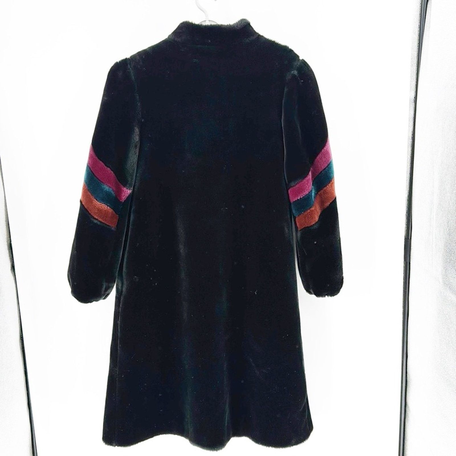 Vintage Vintage faux fur black long line coat 80s 70s heavy lined Size L / US 10 / IT 46 - 12 Thumbnail