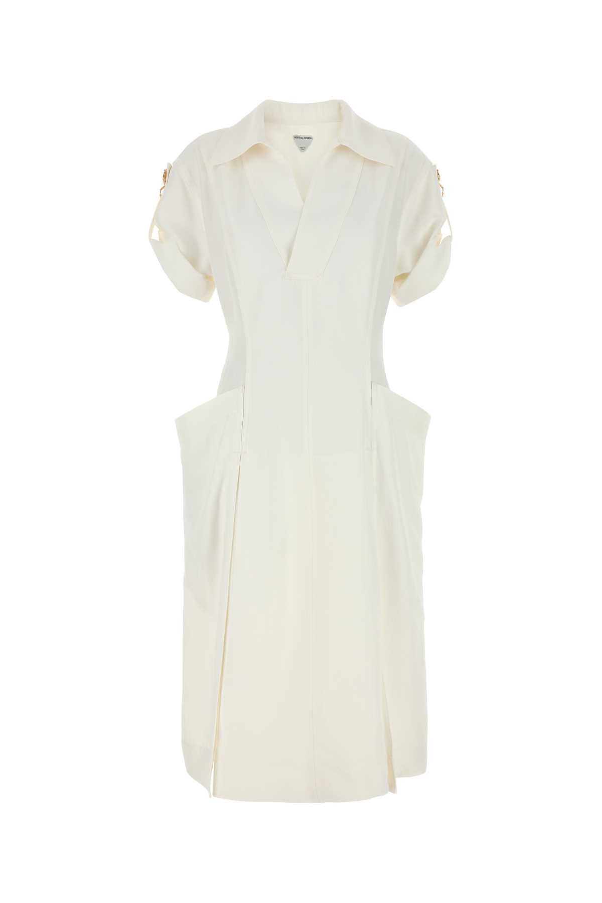 Bottega Veneta White Viscose Blend Dress Size M / US 6-8 / IT 42-44 - 1 Thumbnail