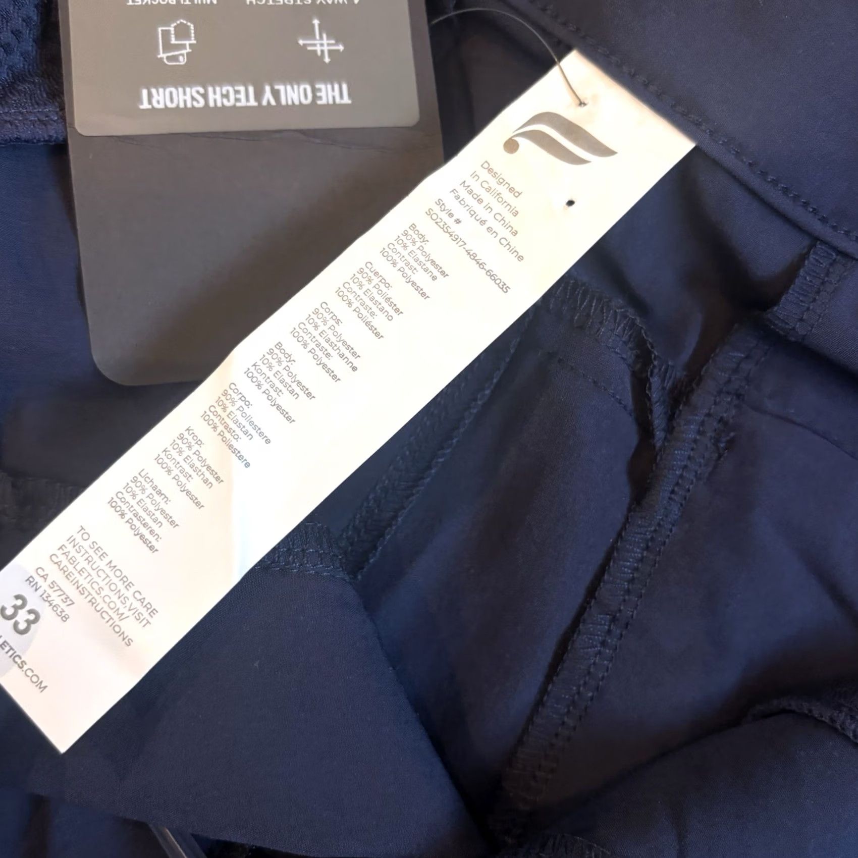 Fabletics VINTAGE NWT Mens Fabletics The Only Tech Shorts 8" Performance Chinos Golf Blue sz 33 Size US 33 - 7 Thumbnail