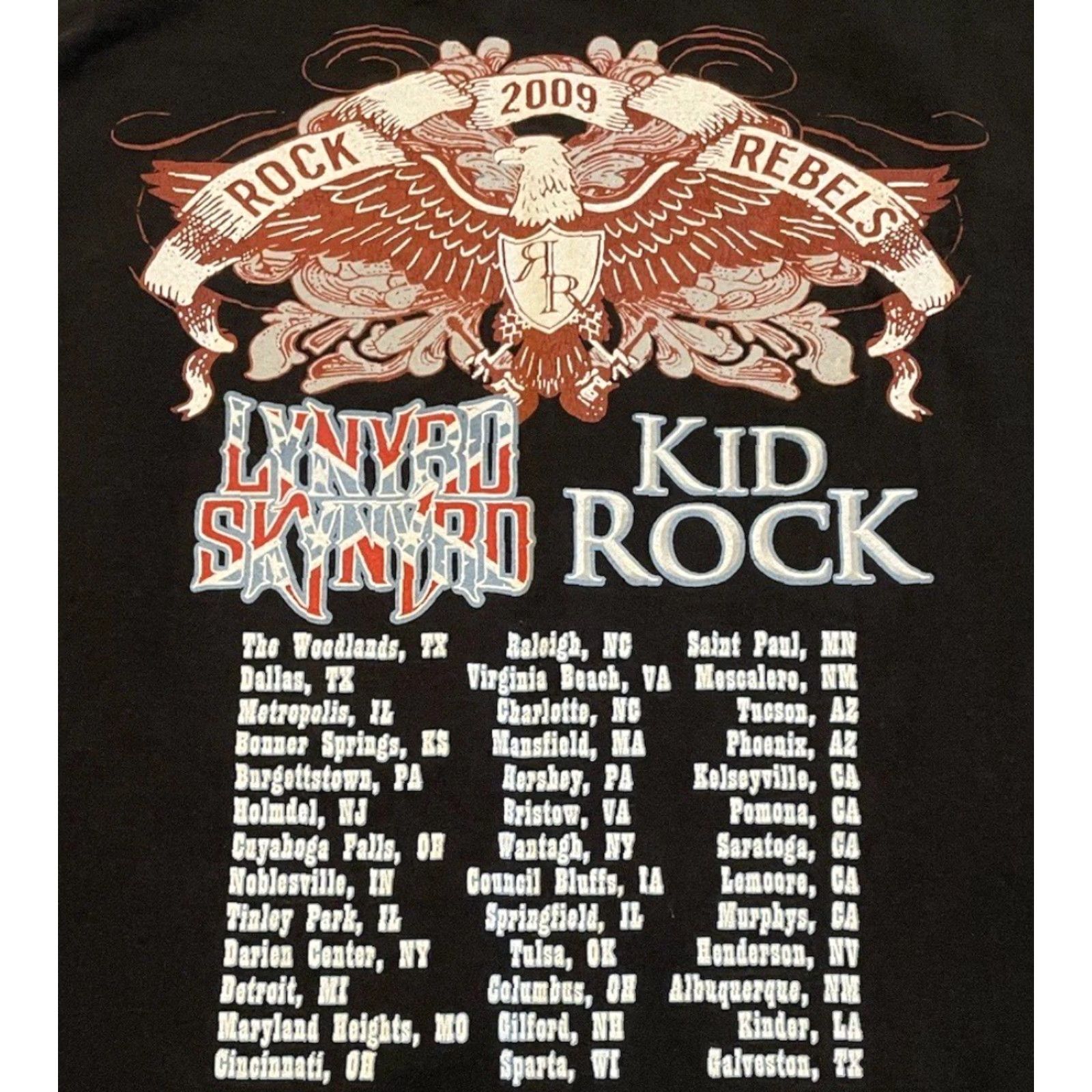Vintage VINTAGE Allman Brothers T-Shirt XL Black Kid Rock Lynyrd Skynyrd 2009 Tour Shirt Concert Rock Band XX Size US XL / EU 56 / 4 - 4 Thumbnail