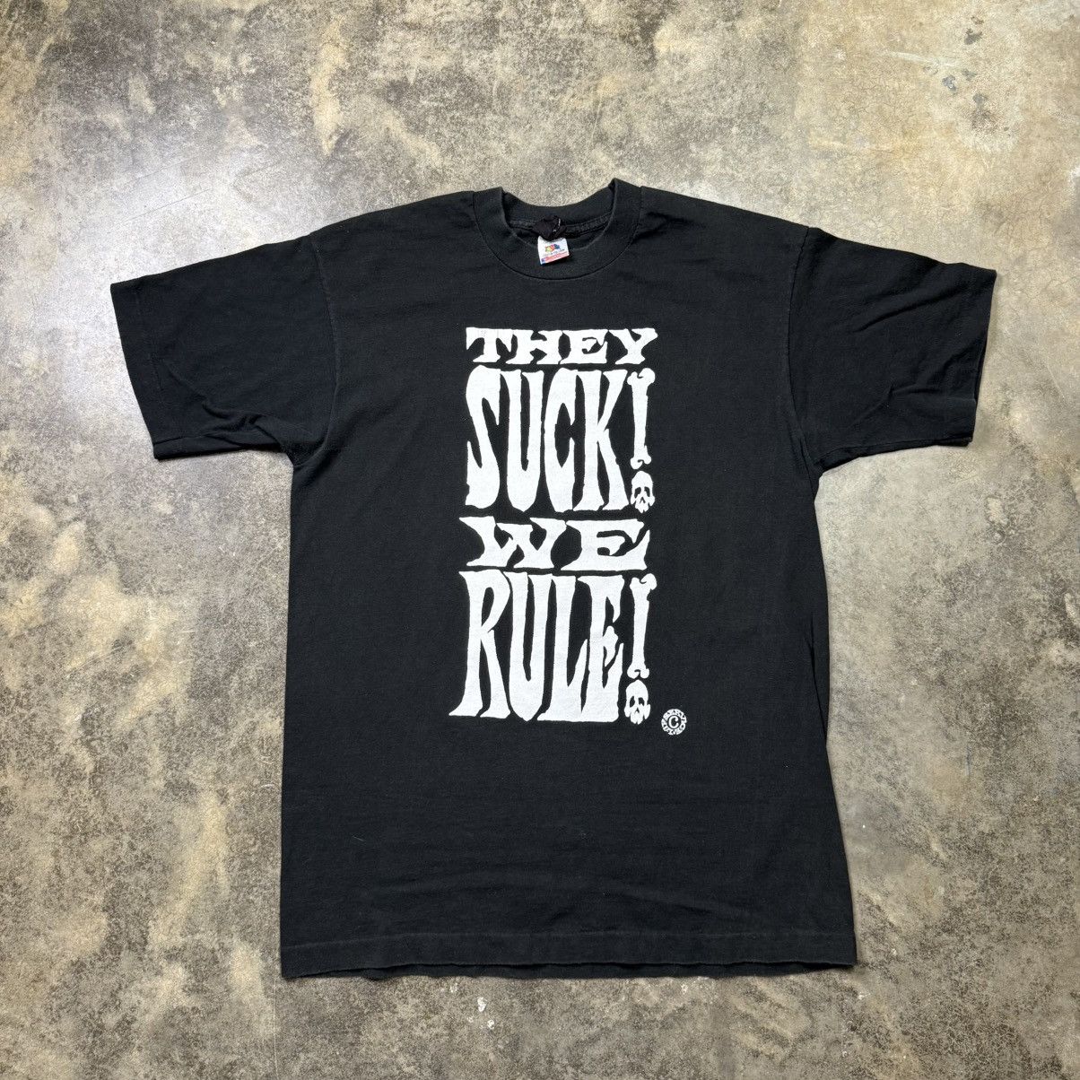 Lip Service vintage 90s lipservice skull they suck we rule baggy T-shirt Size US L / EU 52-54 / 3 - 1 Thumbnail