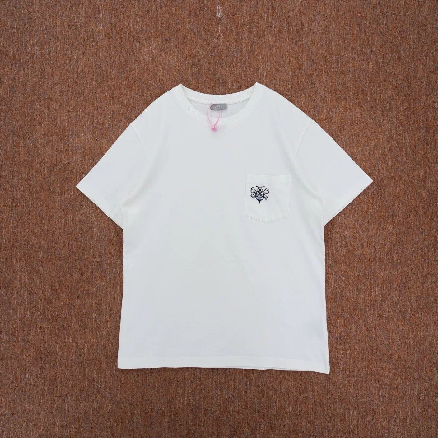 Dior Dior Stussy Embroidered Skull Bee White Tee Size US L / EU 52-54 / 3 - 1 Thumbnail