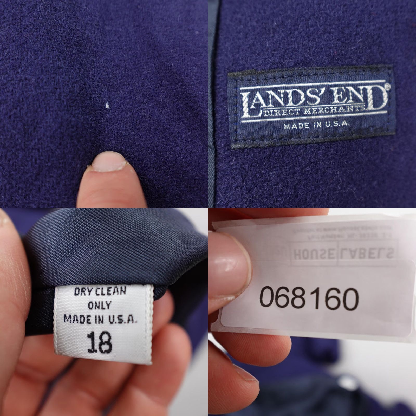 Lands' End VINTAGE Lands End Jacket Womens 18 Blue Lined Blazer Sport Coat Wool USA Made Size XXL / US 16-18 / IT 52-54 - 8 Thumbnail