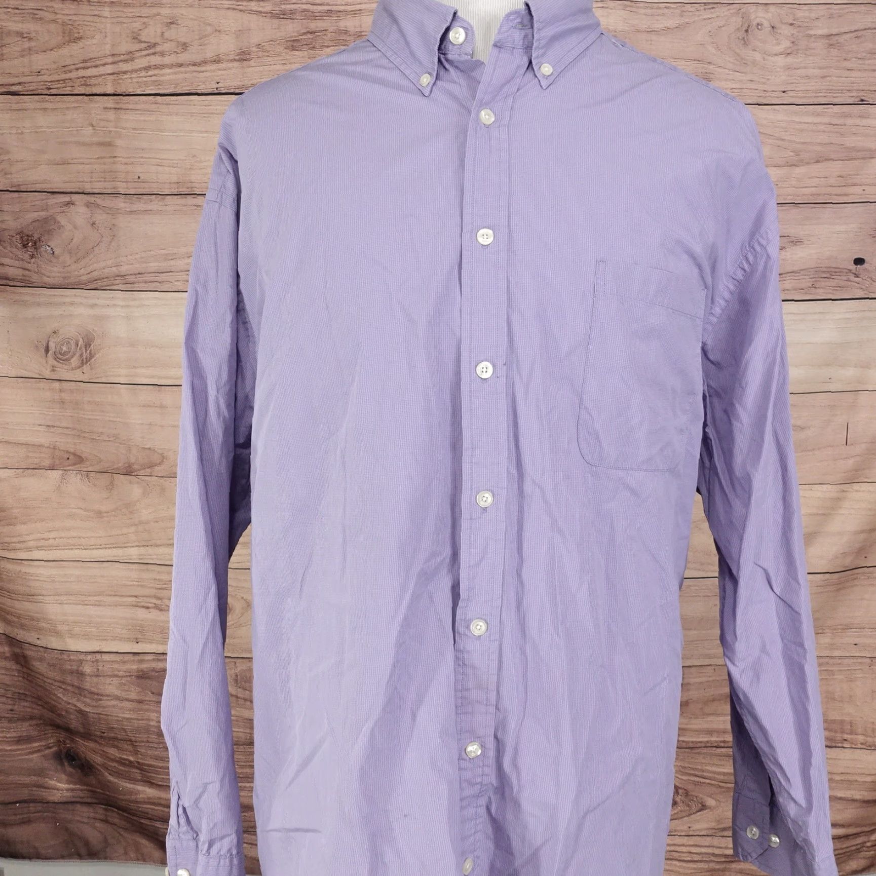 Roundtree & Yorke VINTAGE None Casuals Shirt Long Sleeve Adults 3XL Purple Check Cotton Business Formal Party Winter Men's Size US XXL / EU 58 / 5 - 3 Thumbnail