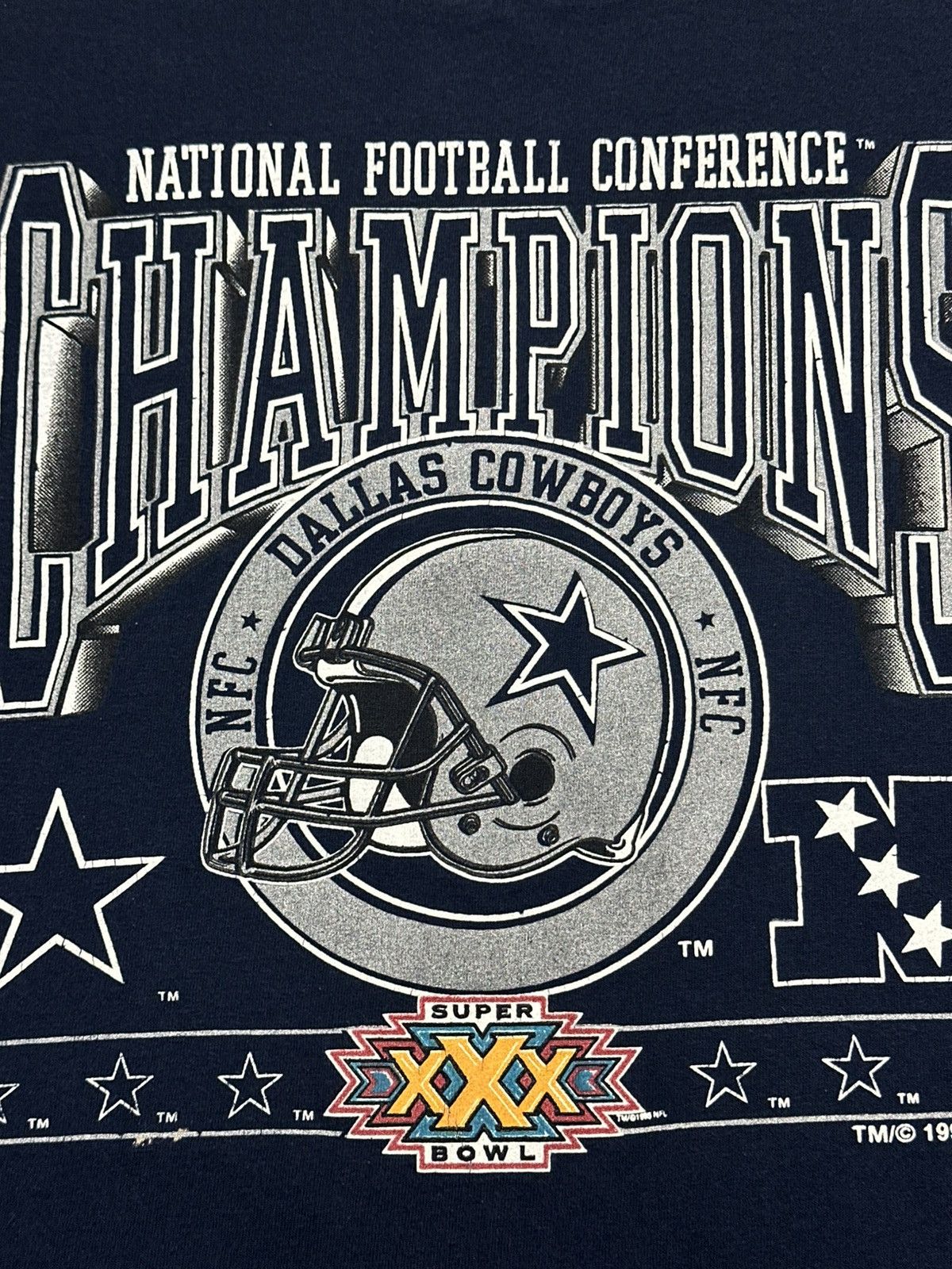 NFL Vintage 90s Dallas Cowboys 1996 Super Bowl XXX NFC Champions Size US XL / EU 56 / 4 - 4 Thumbnail