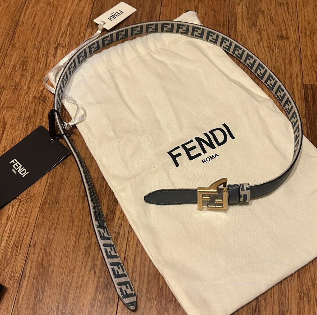 Fendi Fendi FF Woven Fabric Reversible Double Side Belt Size ONE SIZE - 3 Thumbnail